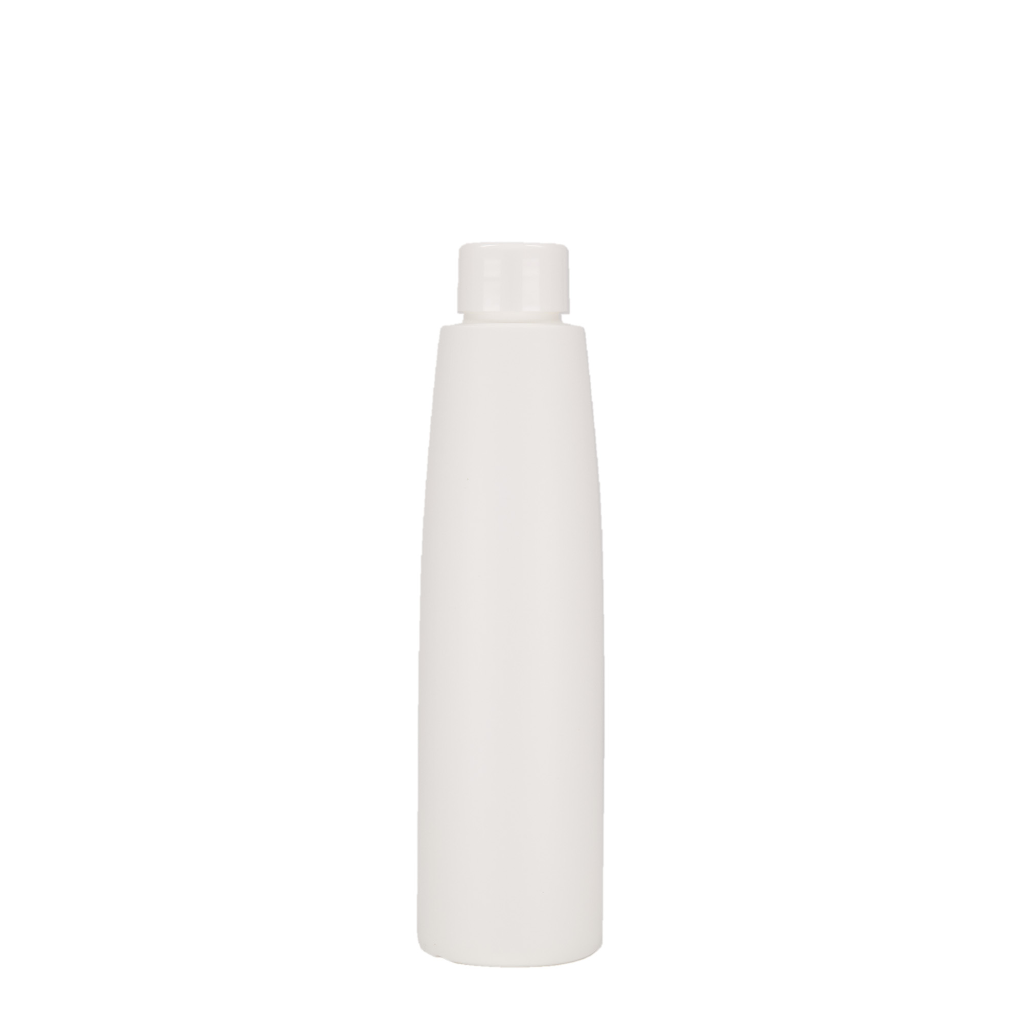 Botella de plástico de 200 ml 'Donald', HDPE, blanca, boca: 24/410 Botella de plástico de 200 ml 'Donald', HDPE, blanca, boca: 24/410
