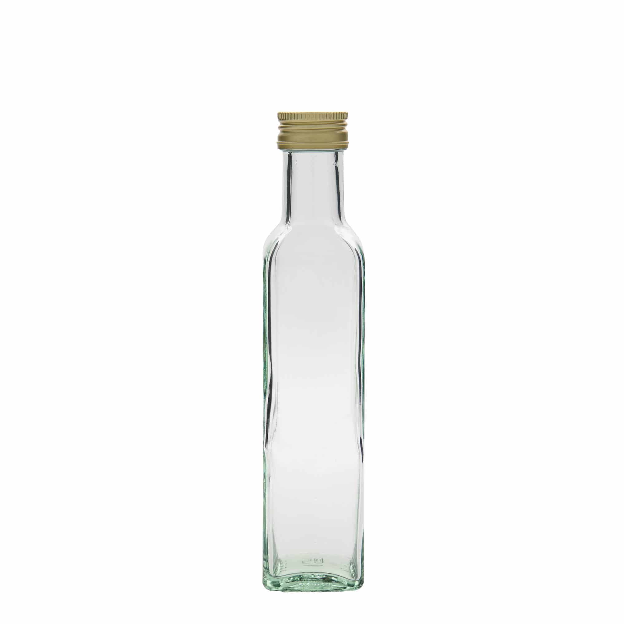 Botella de vidrio de 250 ml «Marasca», cuadrada, boca: PP 31,5