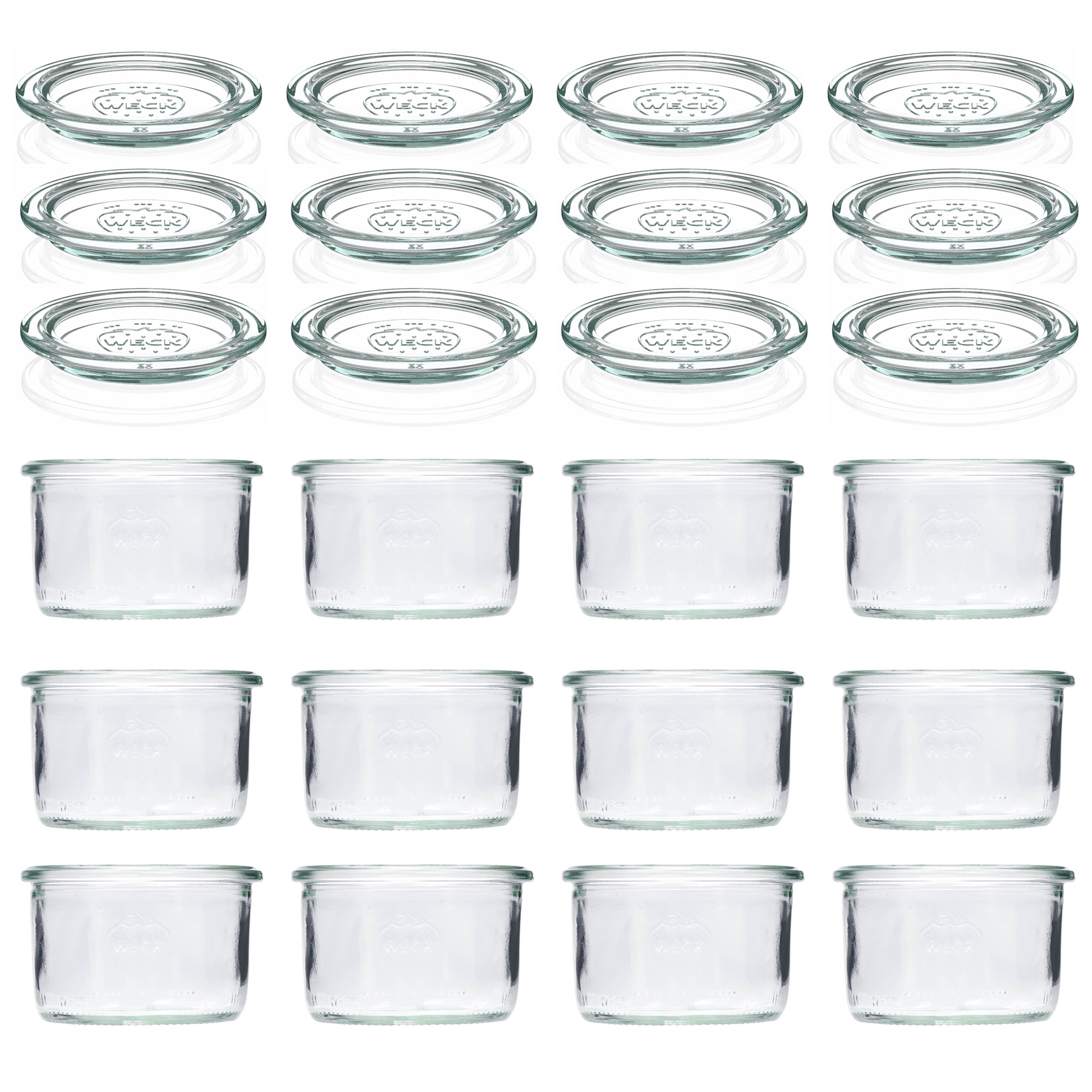 12x 200 ml tarro WECK de boca ancha con tapa de vidrio RR 80