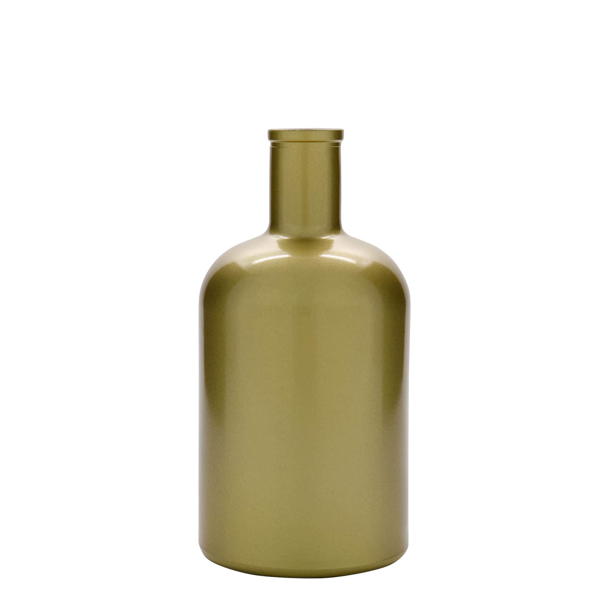 Botella de vidrio de 700 ml 'Gerardino', dorada, boca: corcho