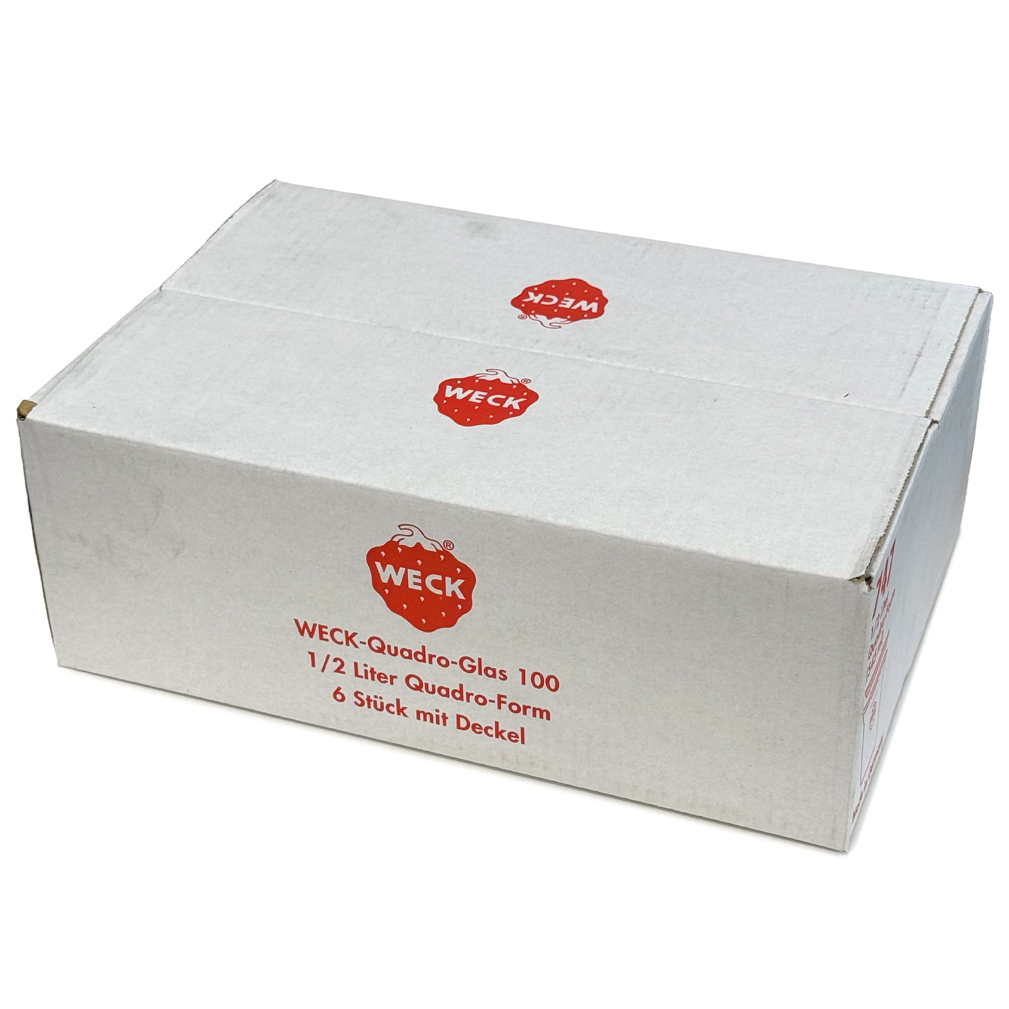 6x 545 ml tarro tipo Quadro WECK con tapa de vidrio RR 100