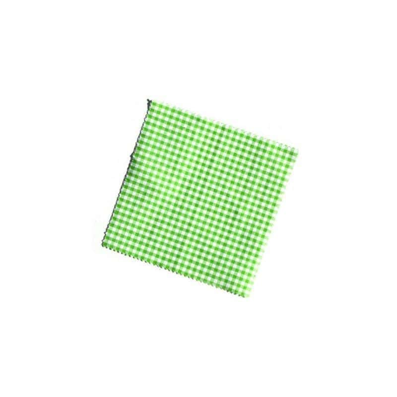 Cubretapas de tela a cuadros 12x12, cuadrado, textil, verde lima, boca: TO38-TO53