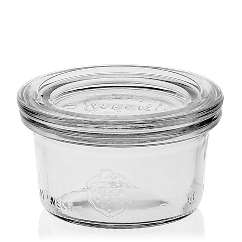 Tarro de vidrio cilíndrico WECK de 50 ml, boca: borde redondo