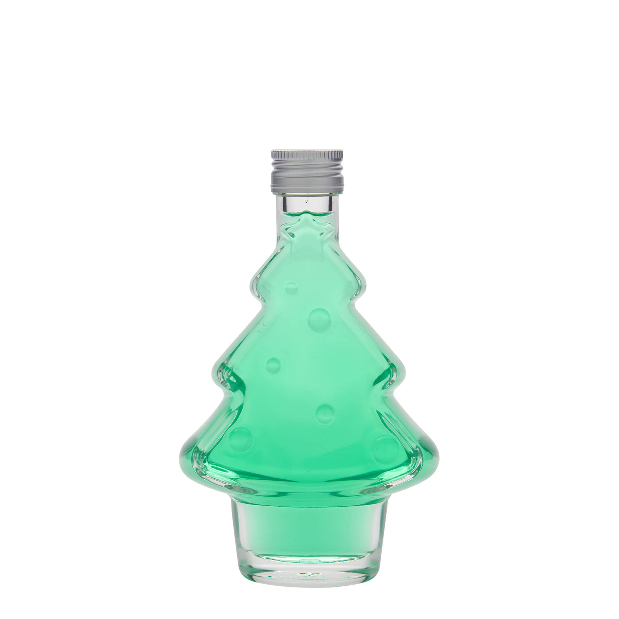Botella de vidrio de 200 ml 'Árbol de Navidad', boca: PP 28 Botella de vidrio de 200 ml 'Árbol de Navidad', boca: PP 28
