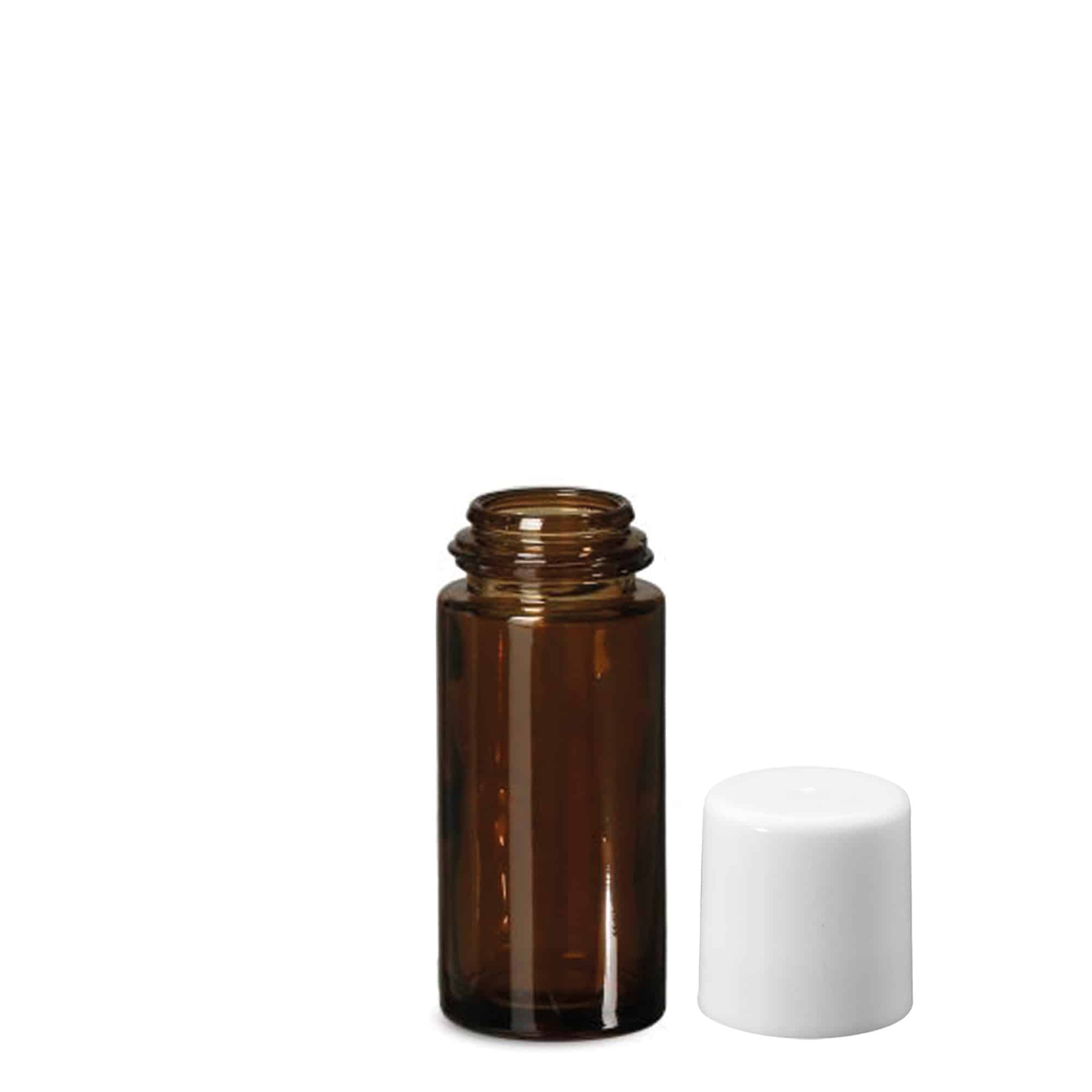 Botella roll-on de 50 ml, vidrio, marrón, boca: tapón de rosca
