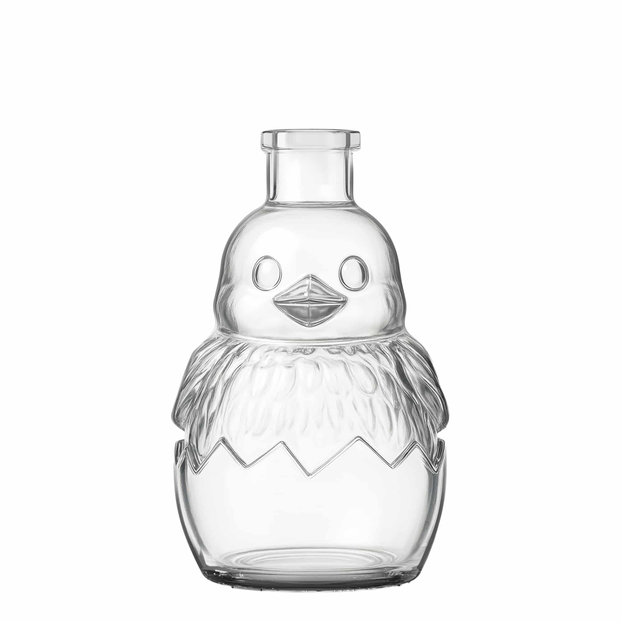 Botella de vidrio de 200 ml 'Pollito', boca: corcho