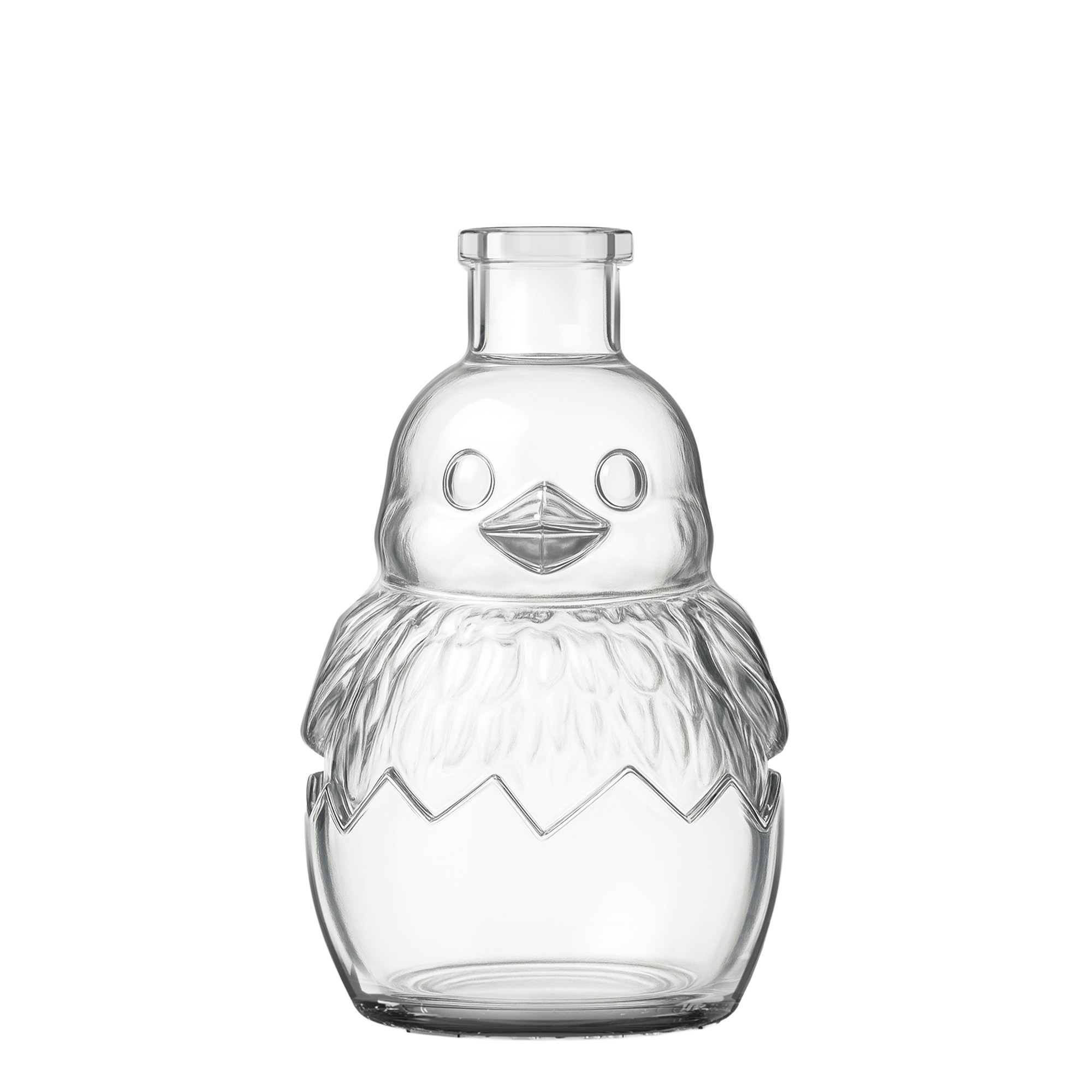 Botella de vidrio de 200 ml 'Pollito', boca: corcho Botella de vidrio de 200 ml 'Pollito', boca: corcho