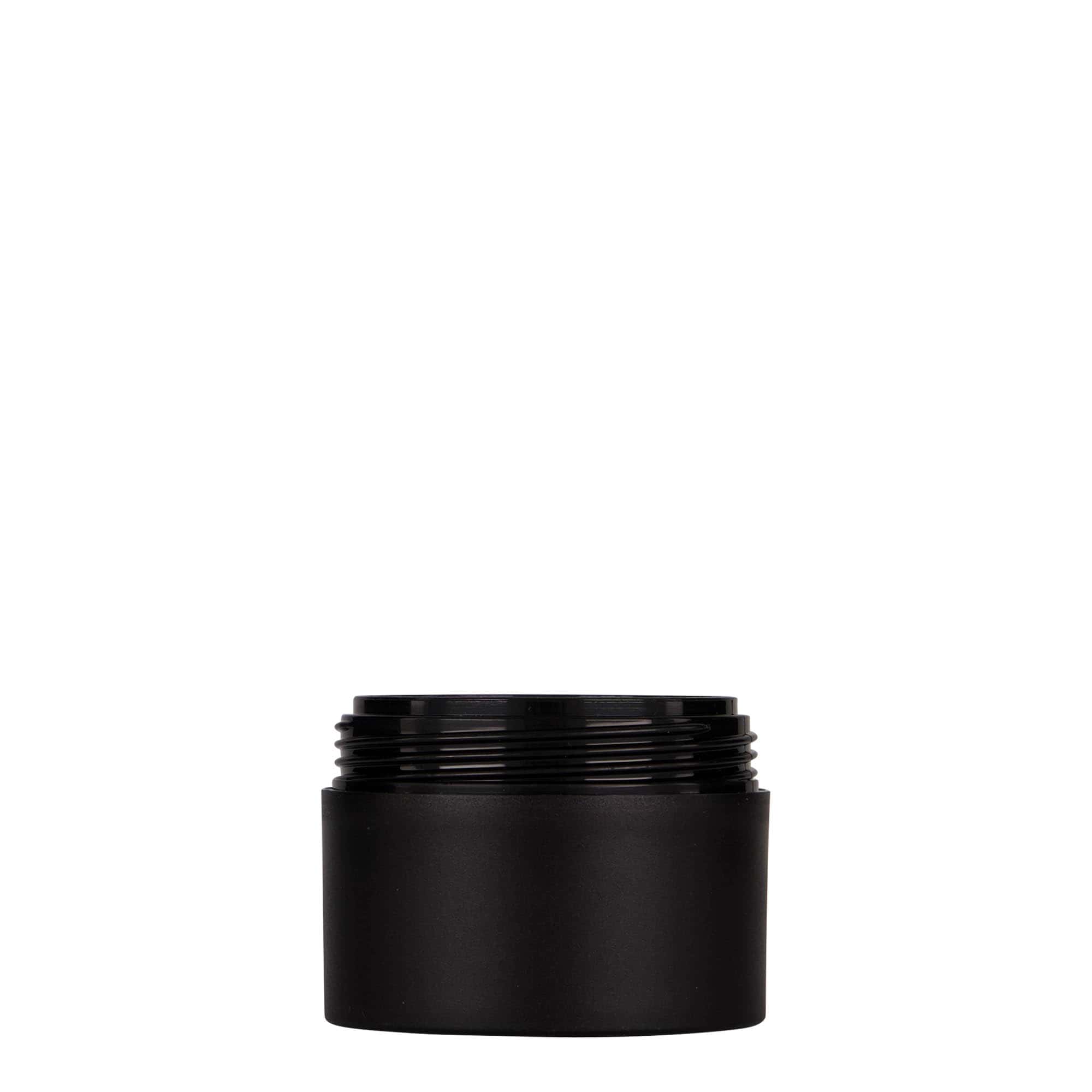 50 ml bote de plástico 'Antonella', PP, negro, boca: cierre de rosca