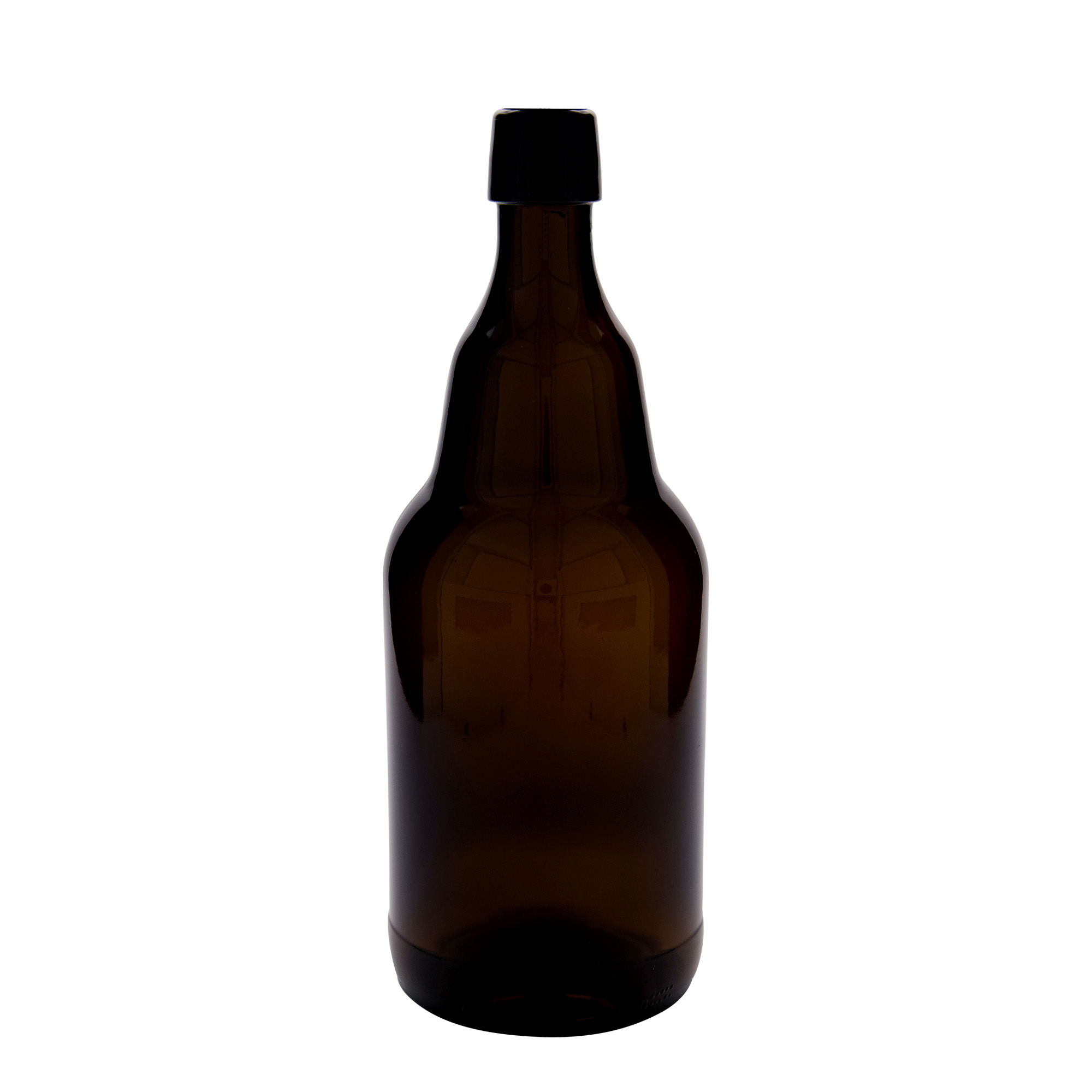 Botella de cerveza de 2.000 ml, vidrio, marrón, boca: cierre de palanca
