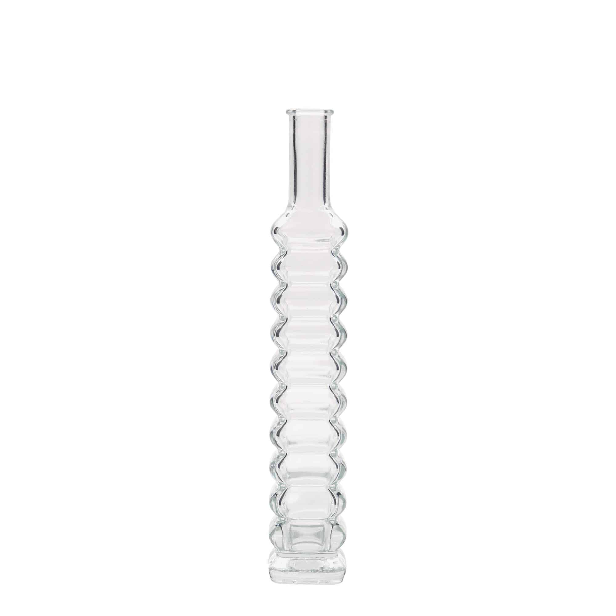 Botella de vidrio 'Roma' de 100 ml, cuadrada, boca: corcho