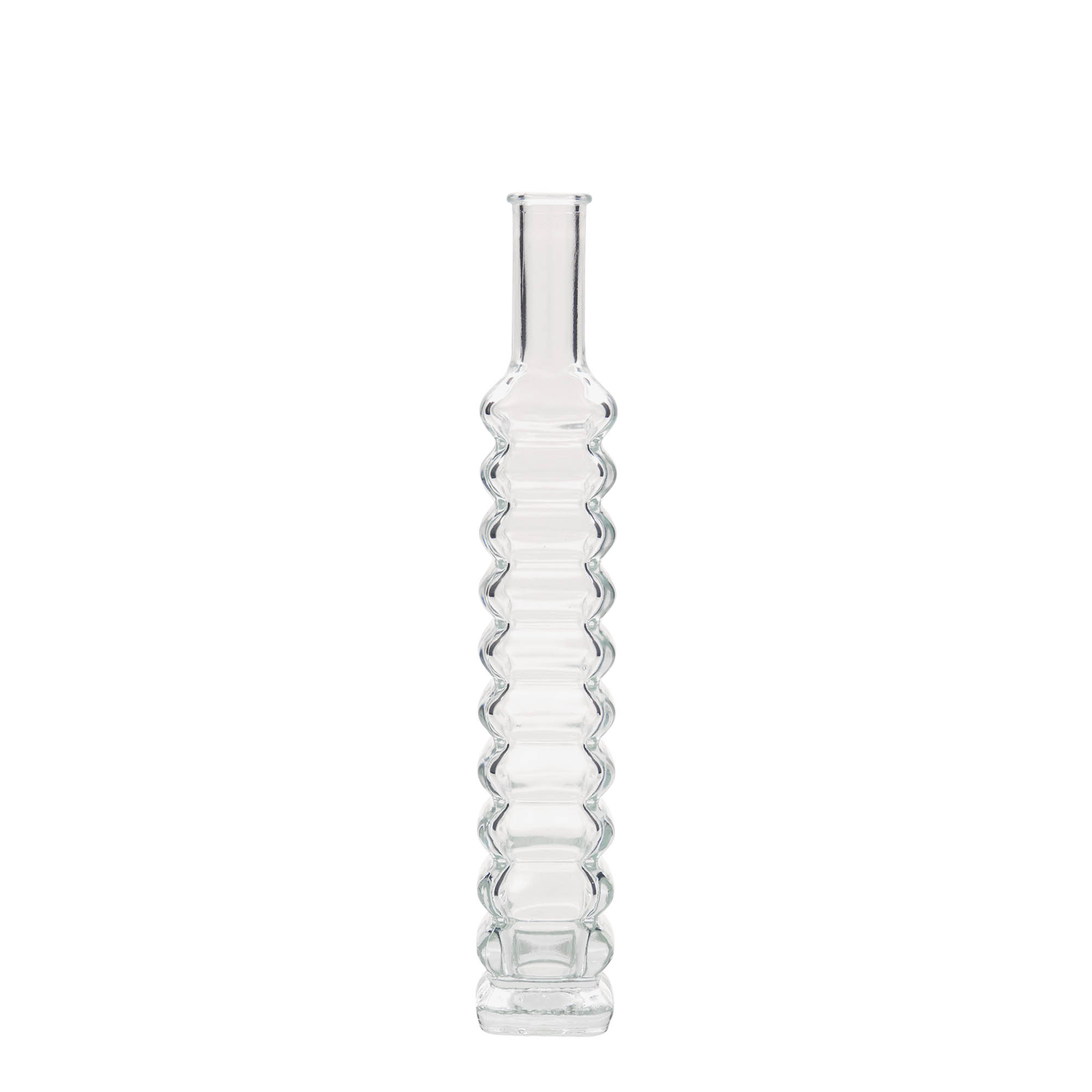 Botella de cristal de 100 ml 'Roma', cuadrada, boca: corcho