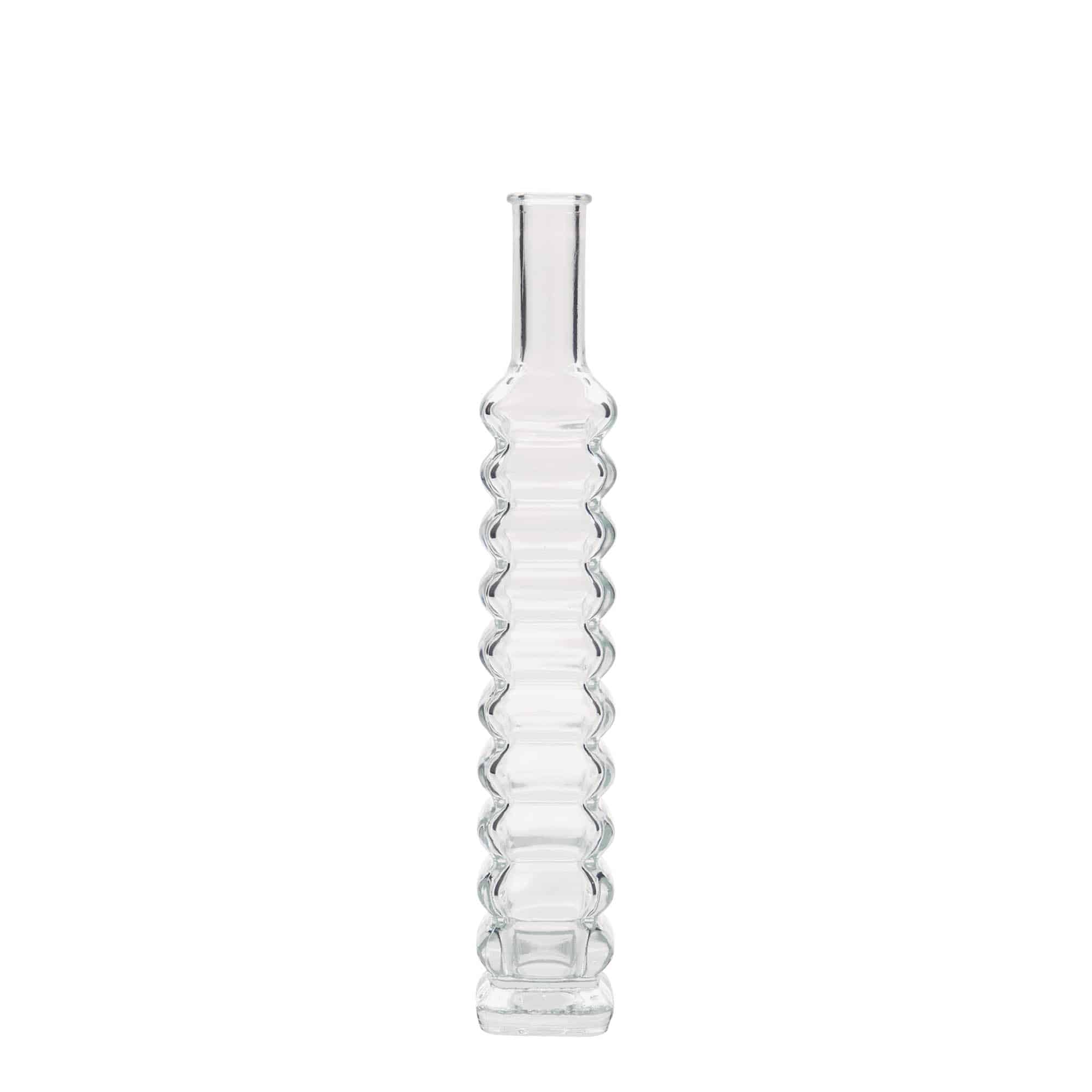 Botella de cristal de 100 ml 'Roma', cuadrada, boca: corcho