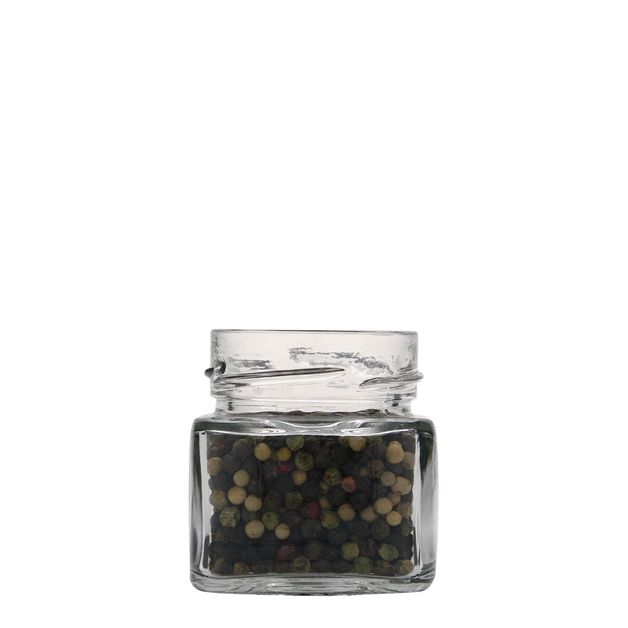 106 ml tarro cuadrado «Ikarus», boca: Deep-Twist-off (DTO 58)