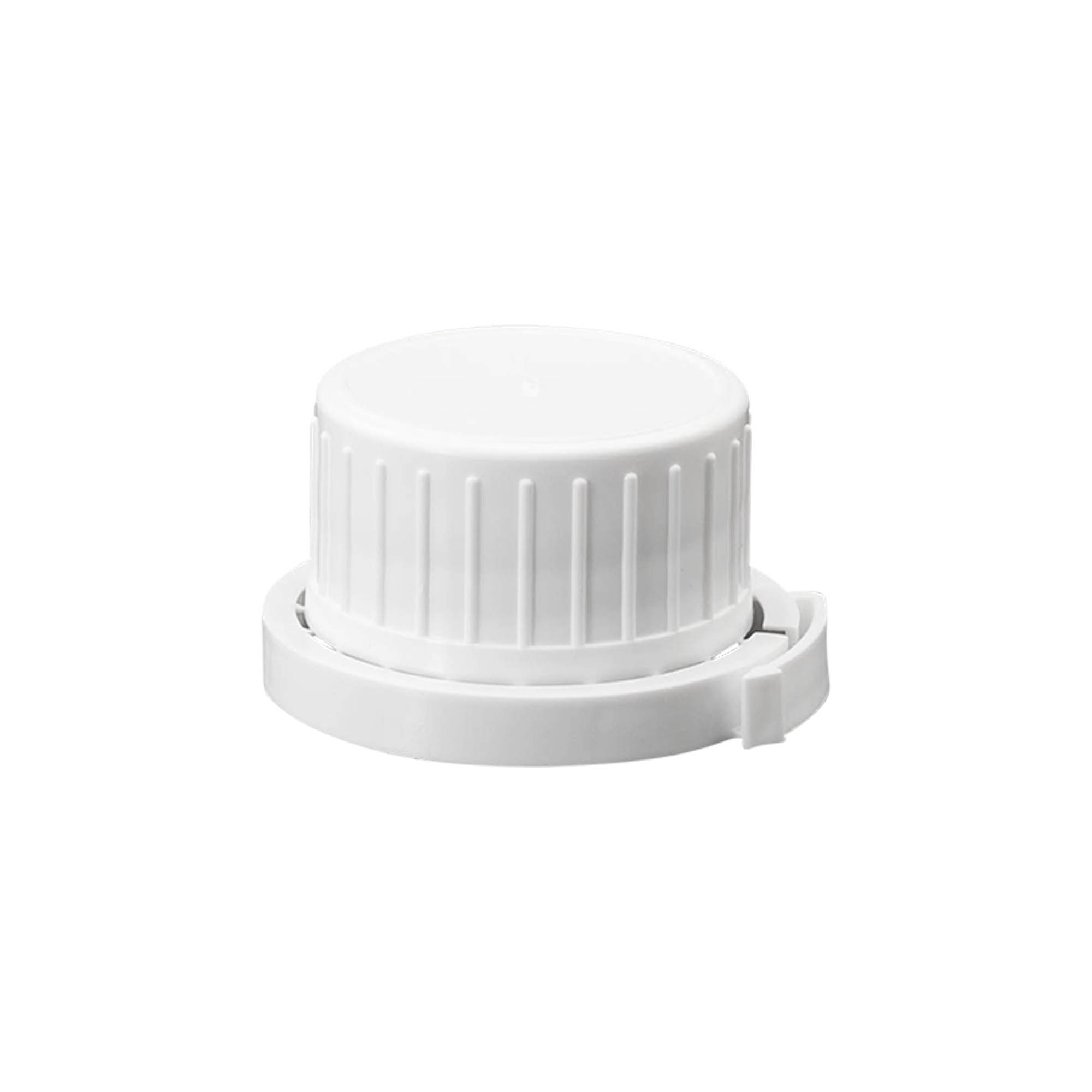 Tapón roscado para botella de aluminio, plástico PP, blanco, para boca: DIN 32