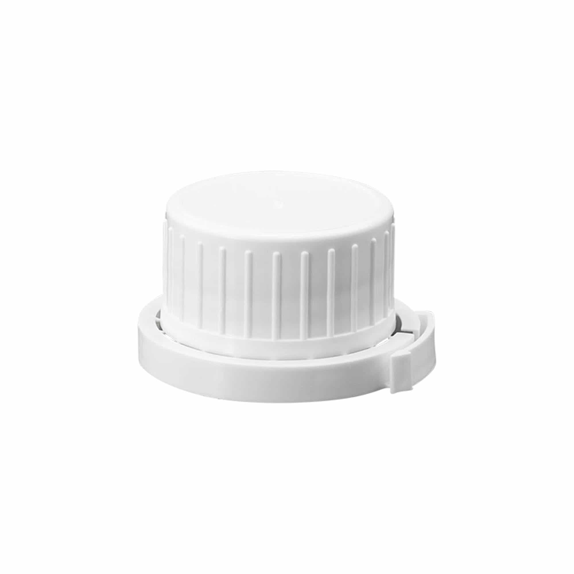 Tapón roscado para botella de aluminio, plástico PP, blanco, para boca: DIN 32