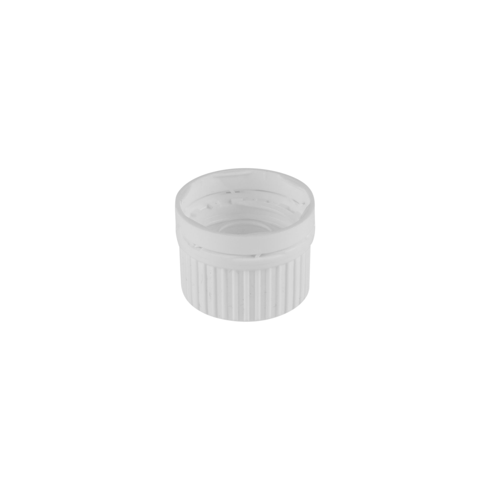 Tapón roscado con anillo de vertido, plástico PE, blanco, para boca: DIN 22 Tapón roscado con anillo de vertido, plástico PE, blanco, para boca: DIN 22