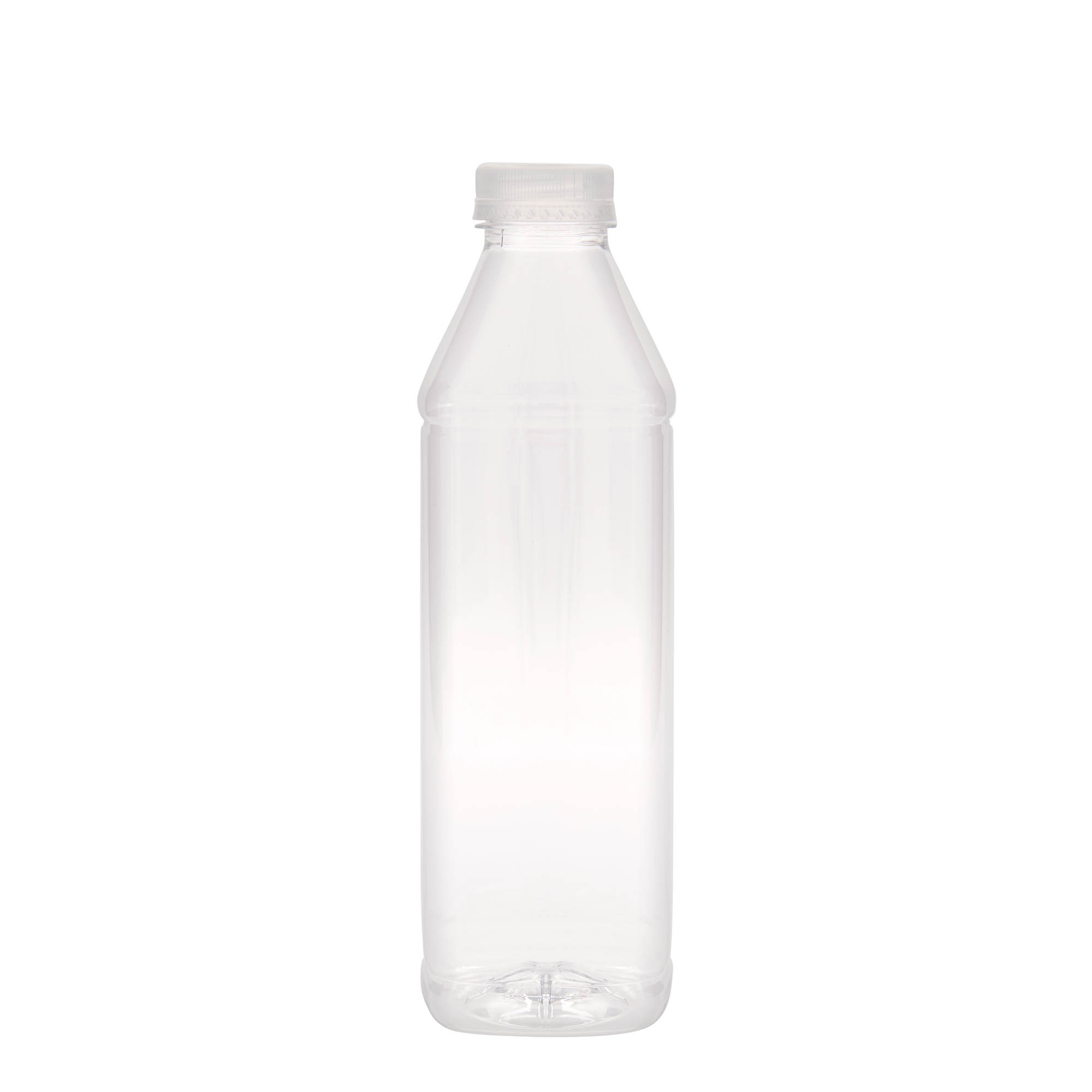 Botella PET de 1.000 ml 'Milk and Juice Carré', cuadrada, plástico, boca: 38 mm
