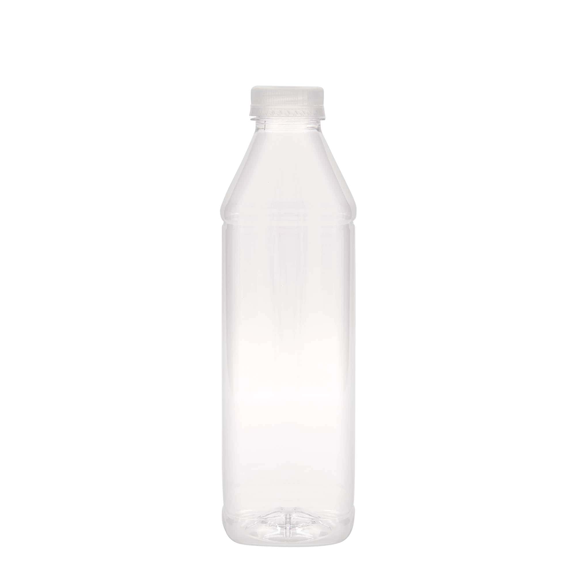 Botella PET de 1.000 ml 'Milk and Juice Carré', cuadrada, plástico, boca: 38 mm