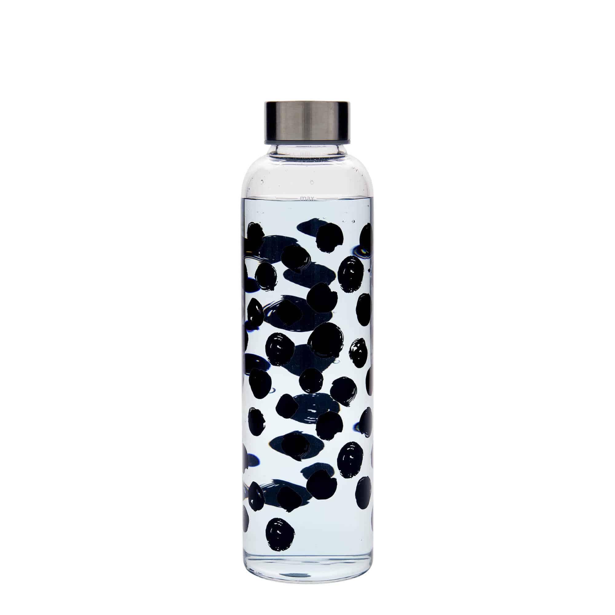 Botella de agua 'Perseus' de 500 ml, motivo: puntos negros, boca: tapón de rosca