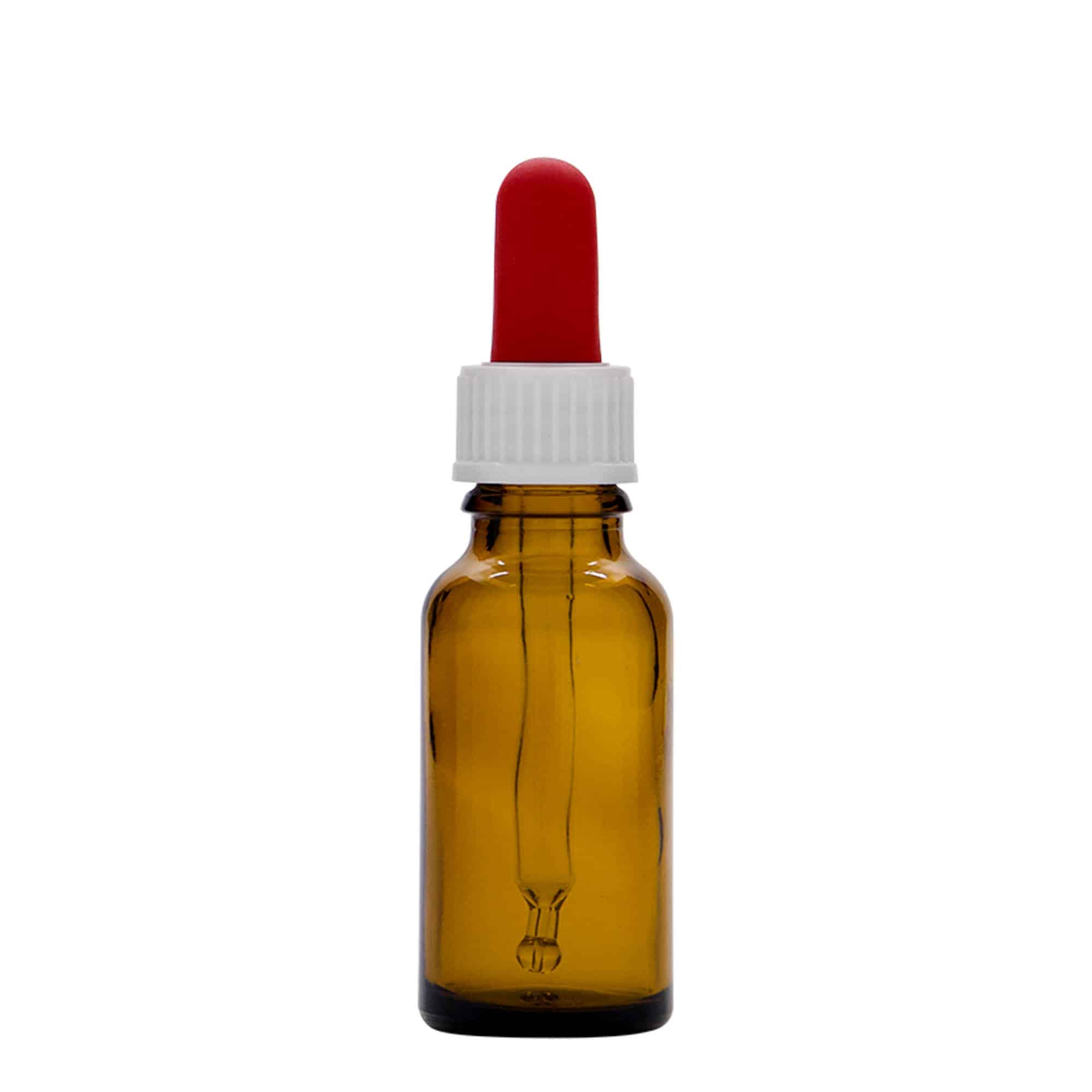 Frasco cuentagotas de medicamentos de 20 ml, vidrio, marrón, boca: DIN 18