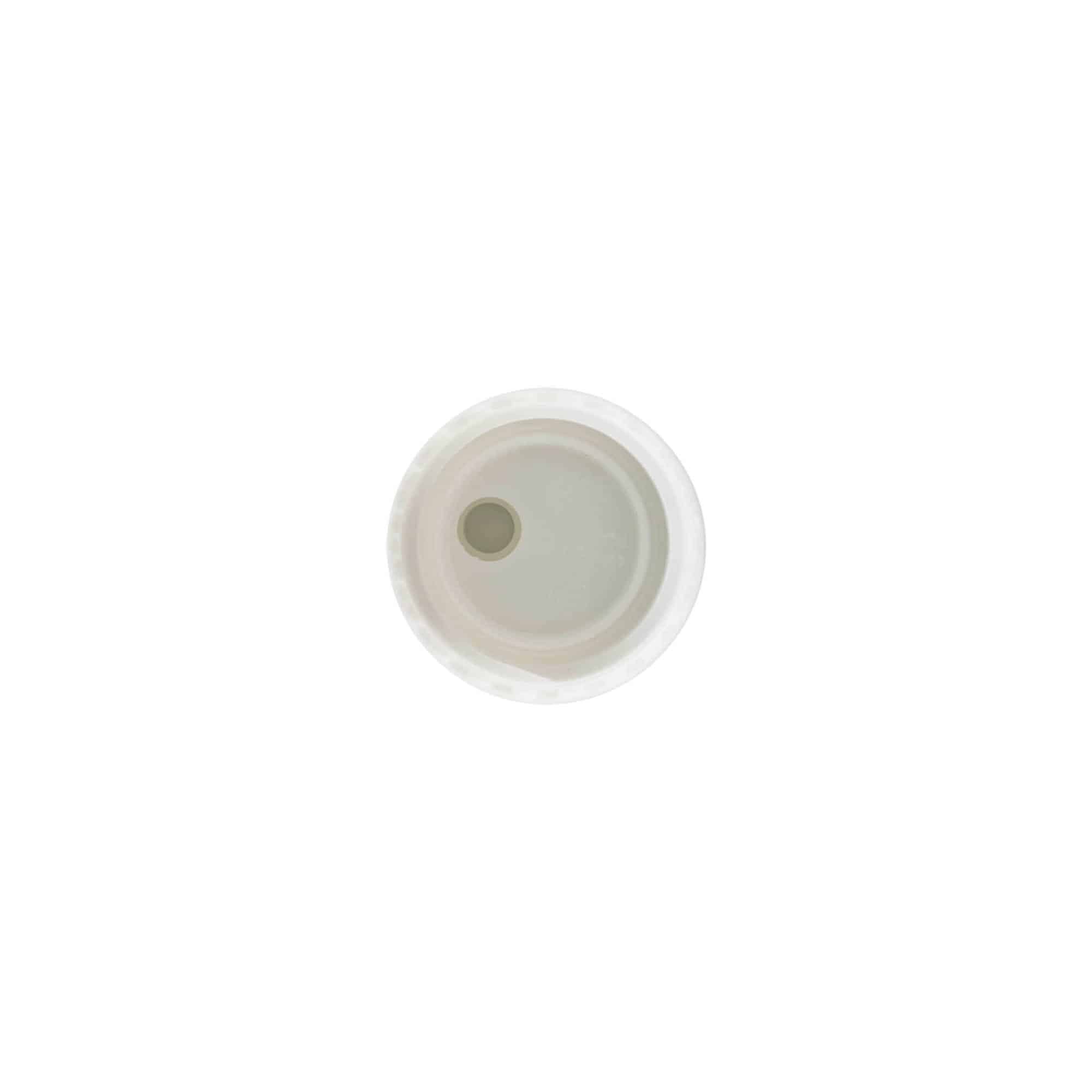 Tapa roscada Disc Top, plástico PP, blanco, para boca: 24/410 Tapa roscada Disc Top, plástico PP, blanco, para boca: 24/410
