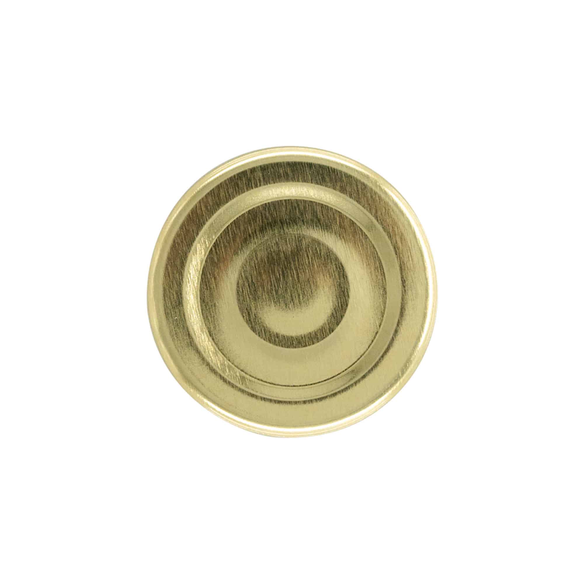 Tapa Twist-Off, hojalata, esterilizable, dorada, para boca: TO 43 Tapa Twist-Off, hojalata, esterilizable, dorada, para boca: TO 43