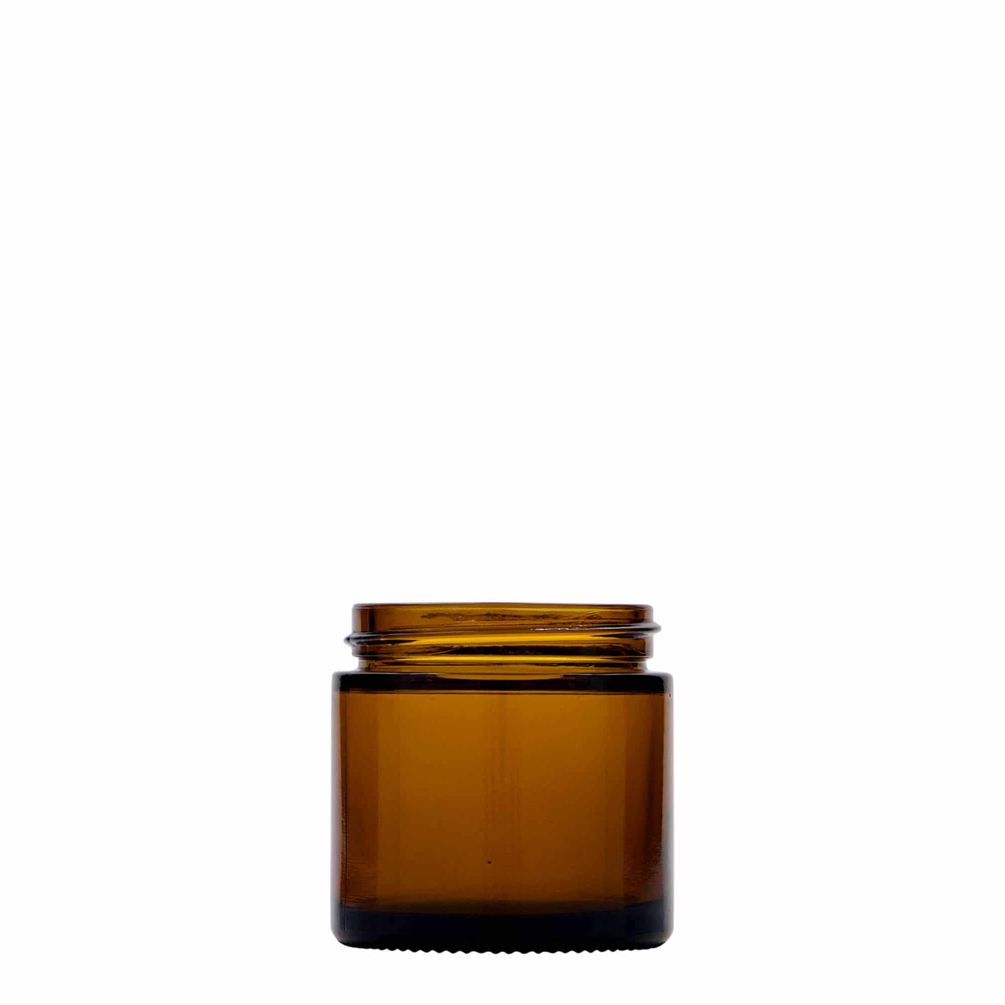60 ml tarro 'Brown Line', vidrio, marrón, boca: cierre de rosca