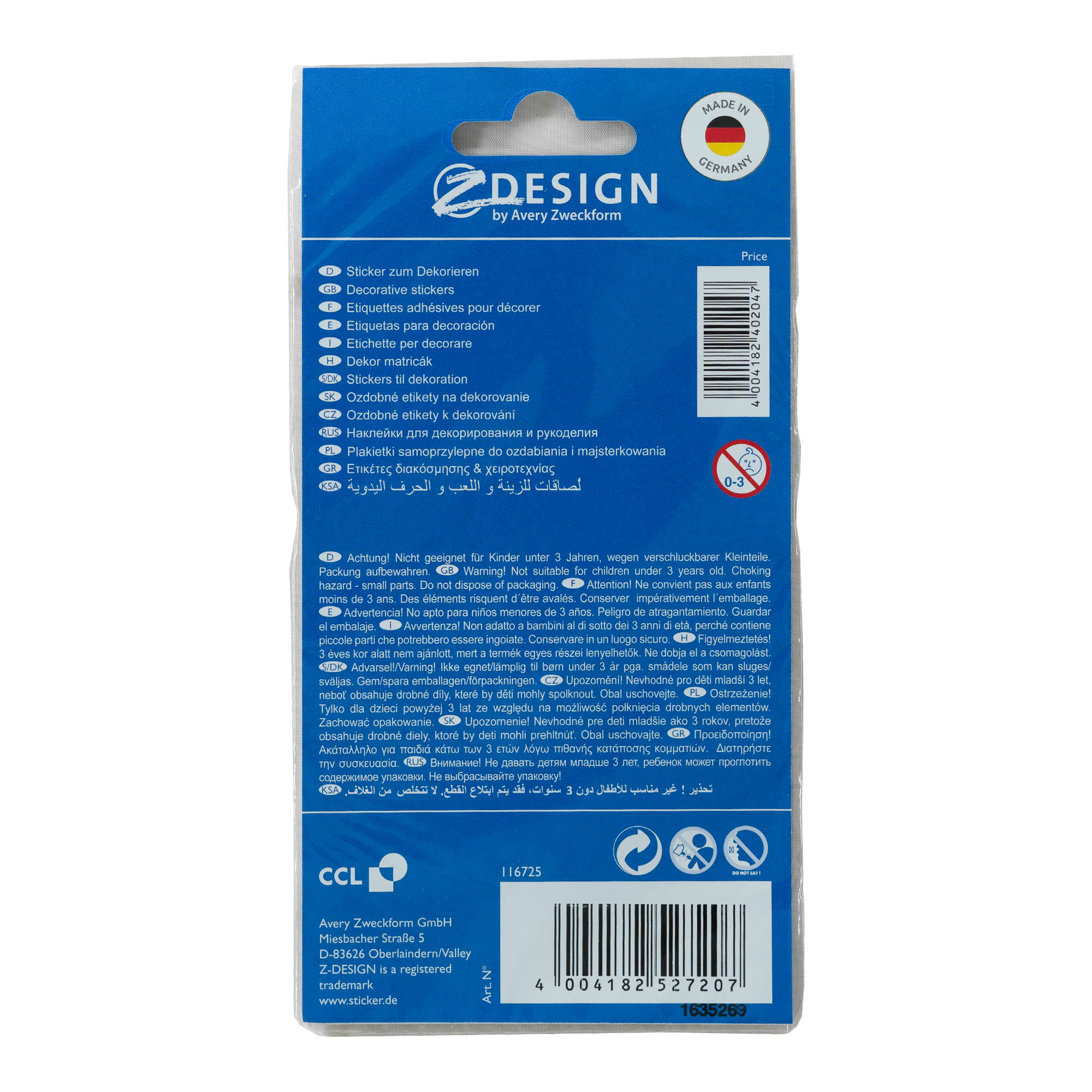 Zweckform Pegatinas 'Navidad', papel, oro-plata