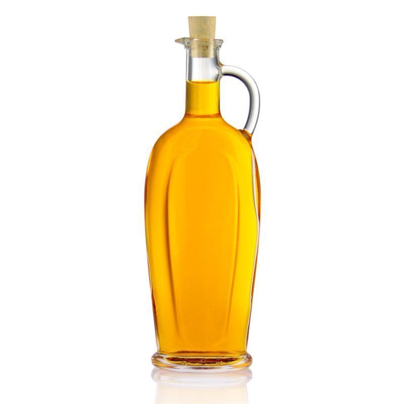 Botella de cristal de 500 ml 'Eleganta', ovalada, boca: corcho