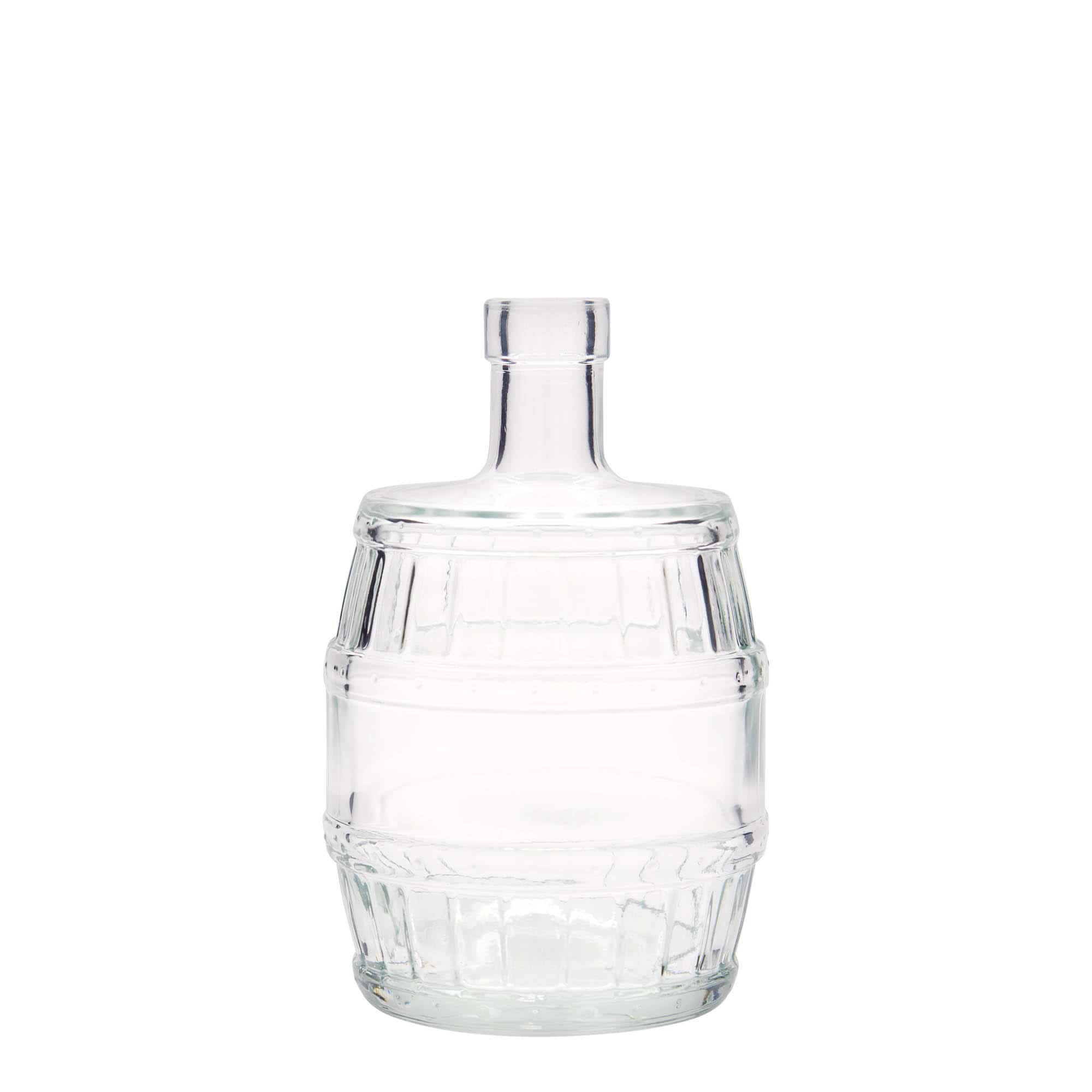 Botella de cristal de 500 ml 'barril', boca: corcho Botella de cristal de 500 ml 'barril', boca: corcho