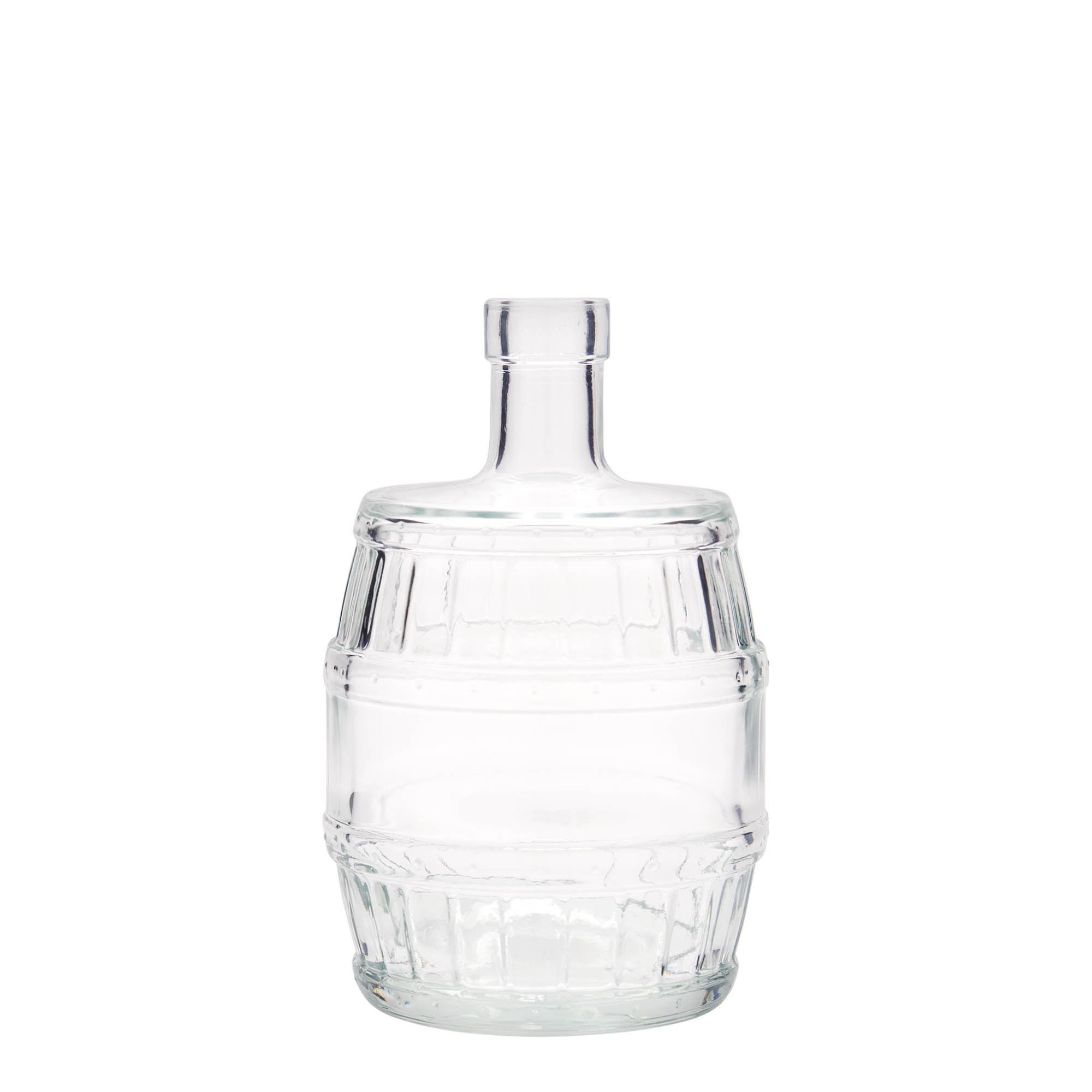 Botella de cristal de 500 ml 'barril', boca: corcho