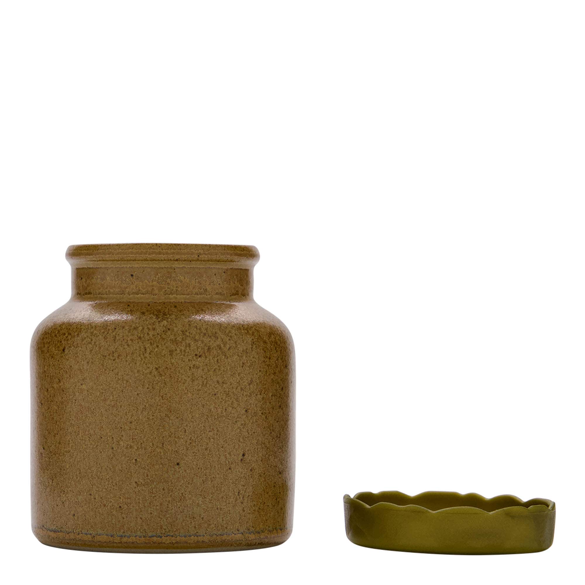 270 ml maceta de gres, cerámica, marrón cristal, boca: tapa de solapa