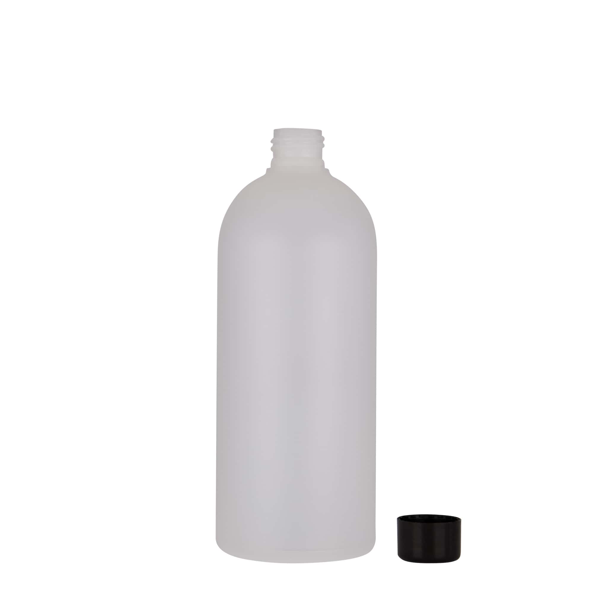 Botella de plástico de 500 ml 'Tuffy', HDPE, natural, boca: 24/410