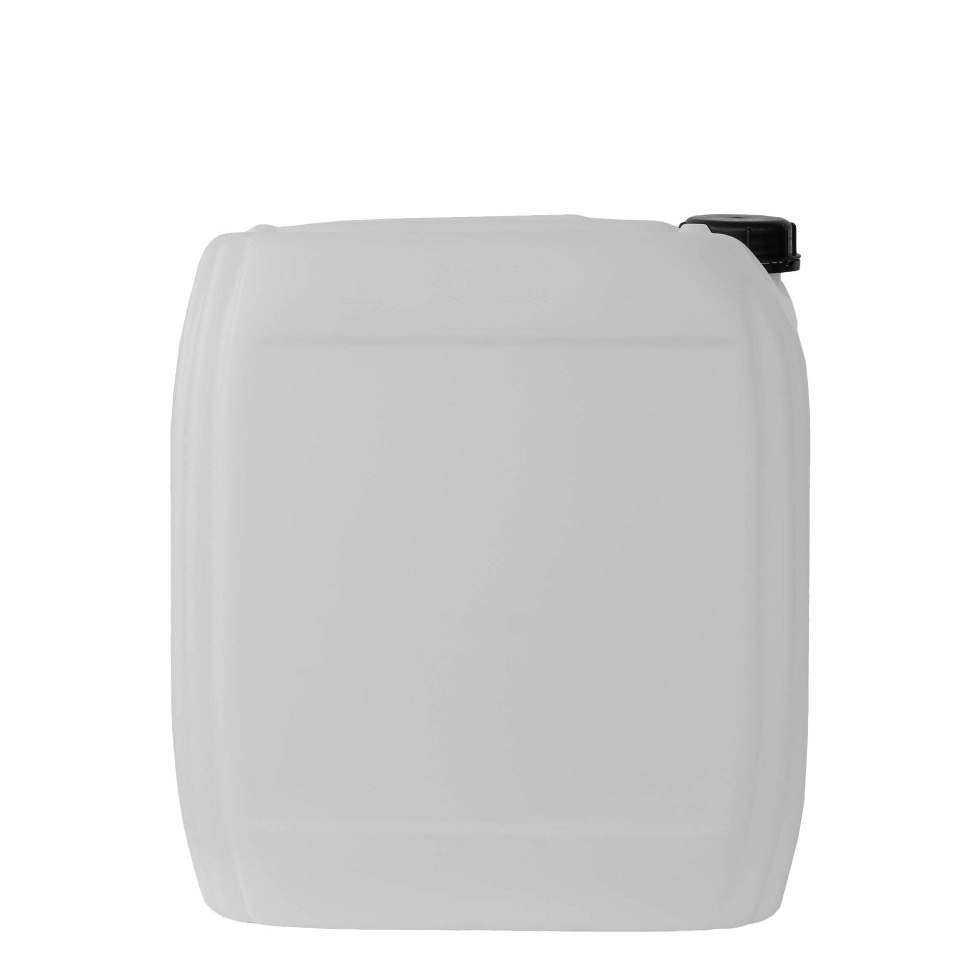 Garrafa de 25 l, rectangular, plástico de HDPE, natural, boca: ND 60