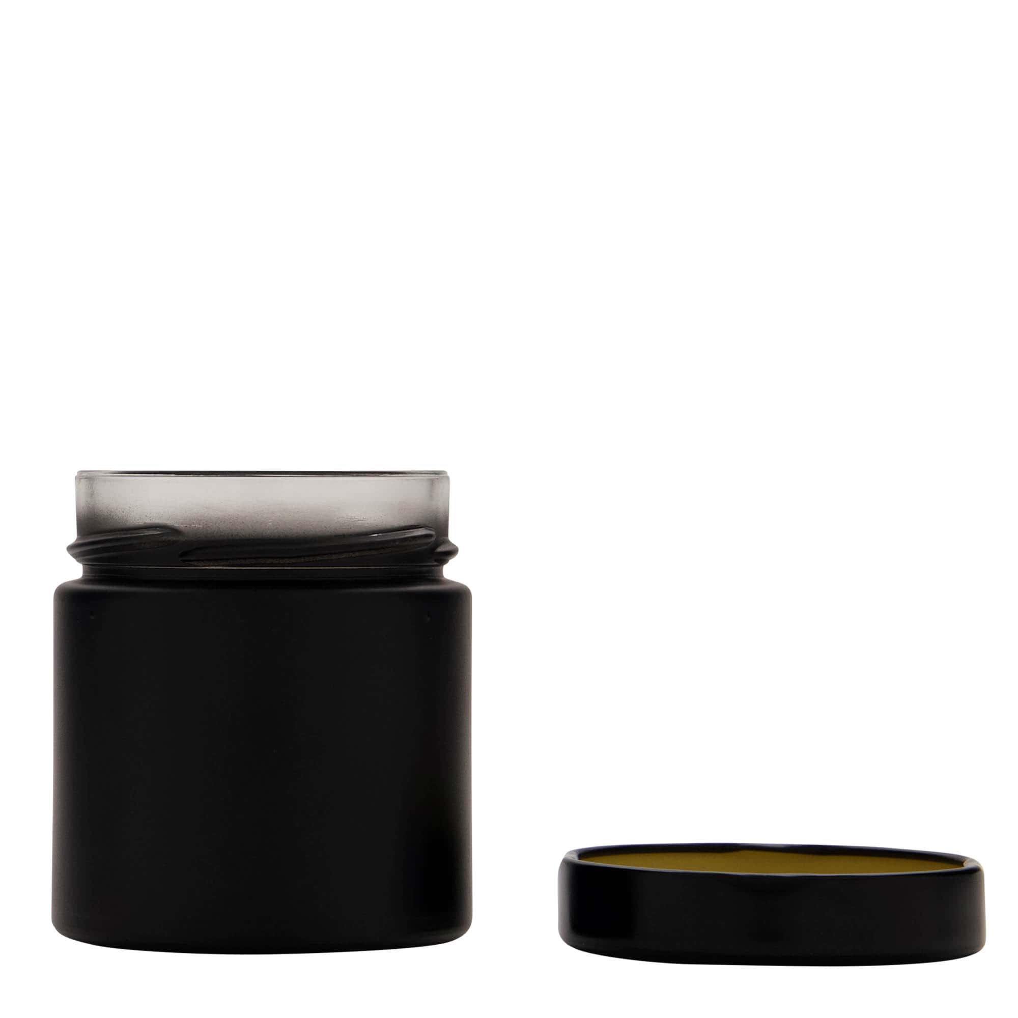220 ml tarro redondo 'Aurora', negro, boca: Deep-Twist-Off (DTO 66)