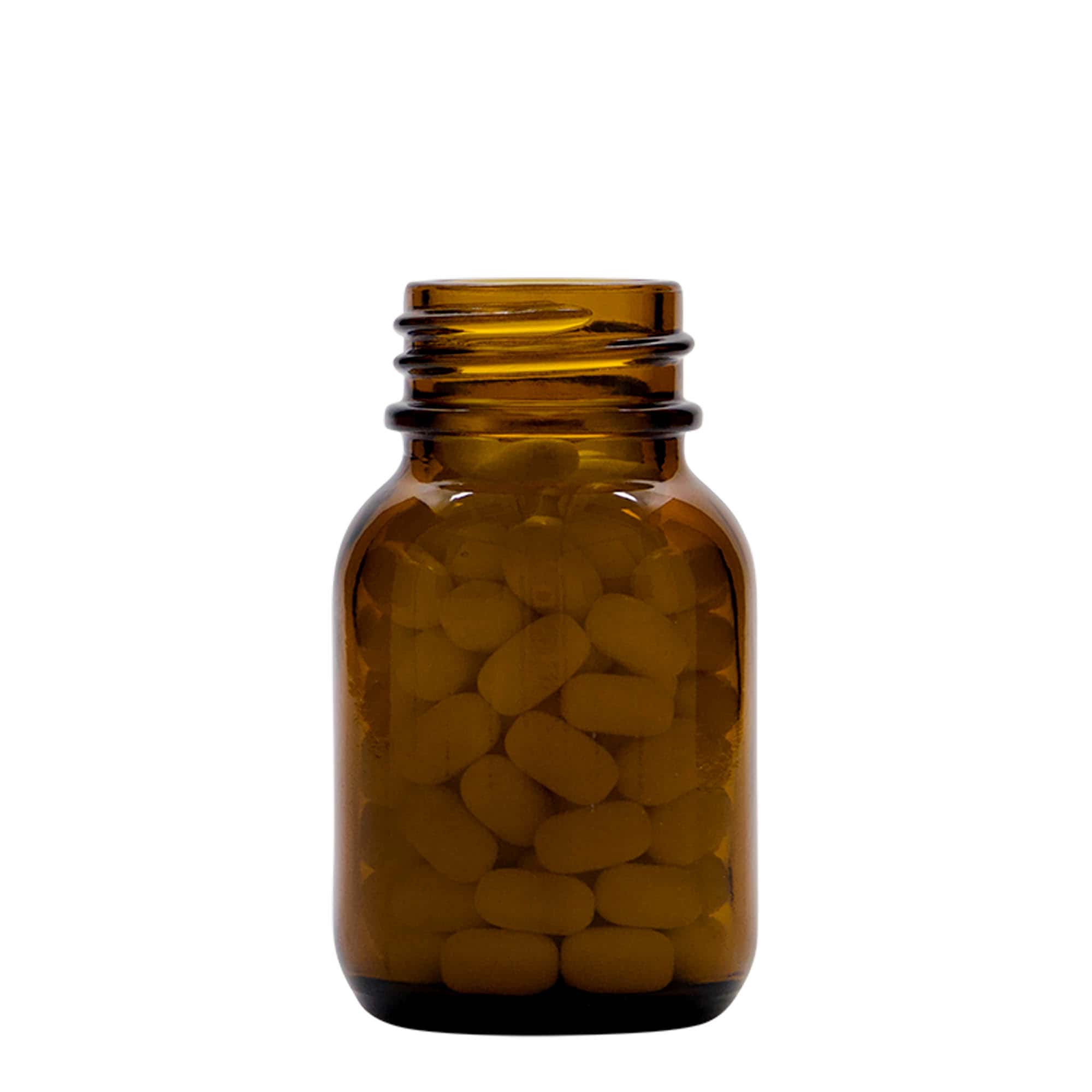 50 ml frasco de cuello ancho, marrón, boca: DIN 32
