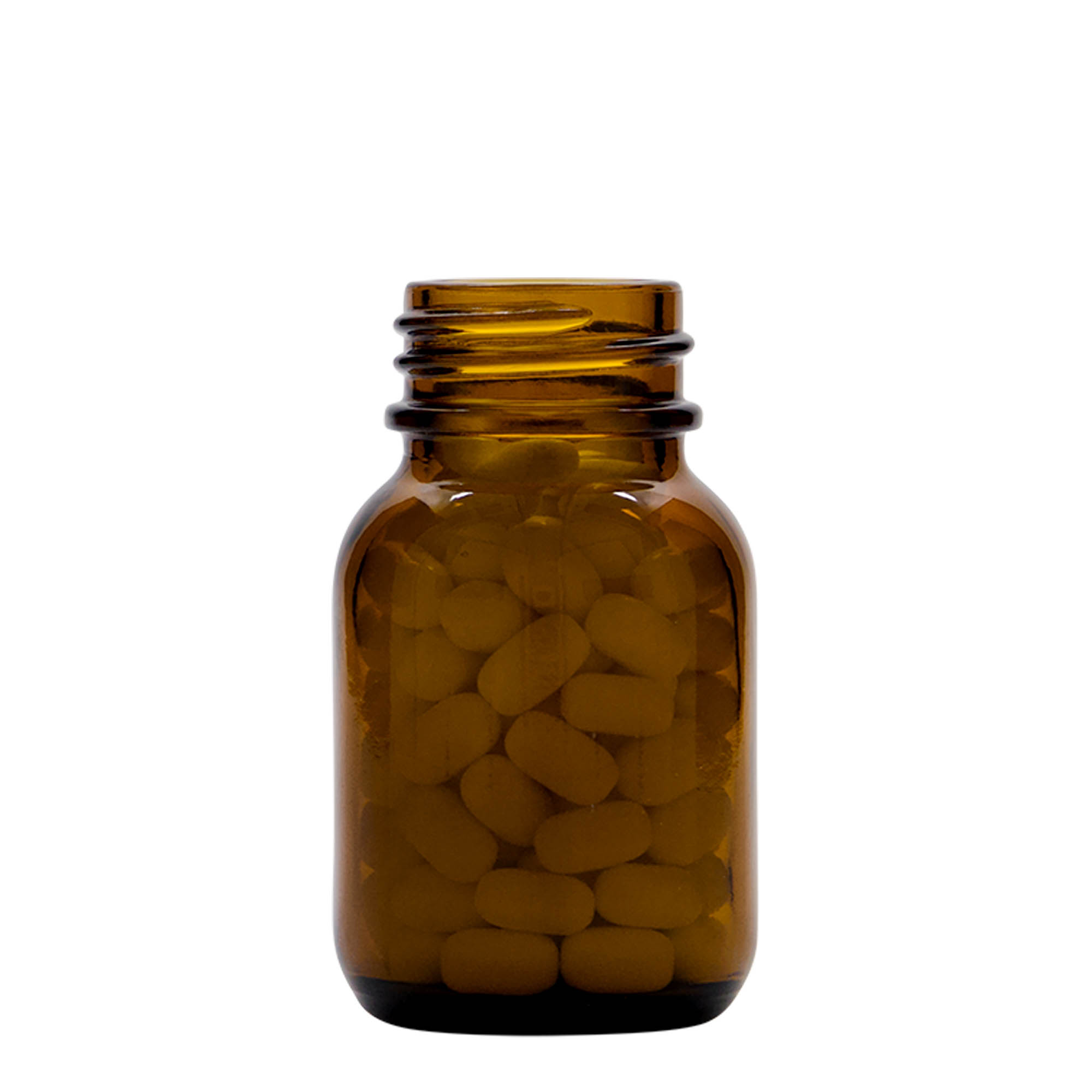 50 ml frasco de cuello ancho, marrón, boca: DIN 32