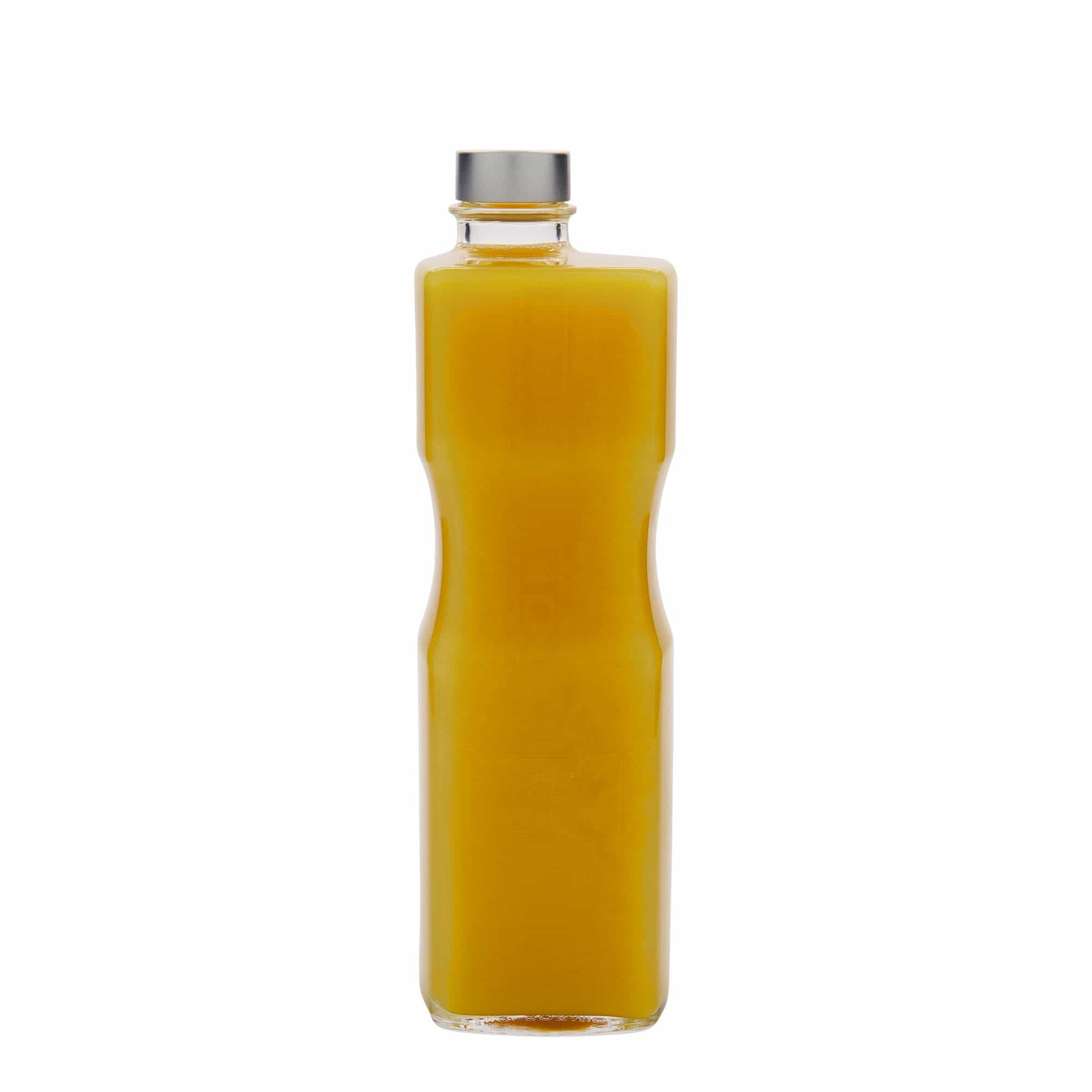 Botella de vidrio 'Optima Juice' de 1000 ml, rectangular, boca: tapón de rosca
