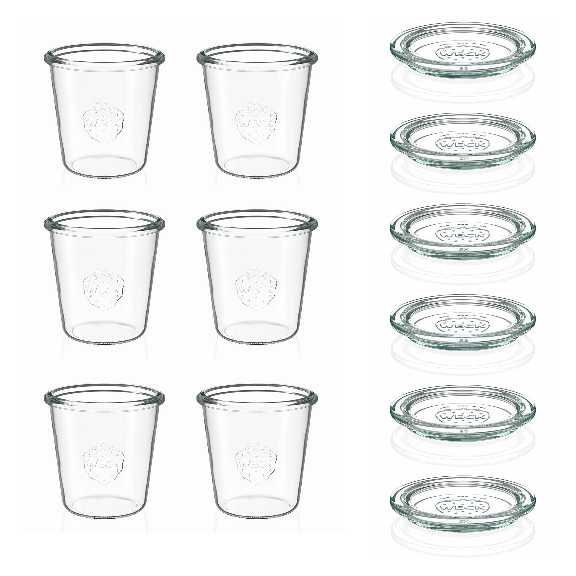 6x 290 ml tarro WECK de boca ancha alto con tapa de vidrio RR 80