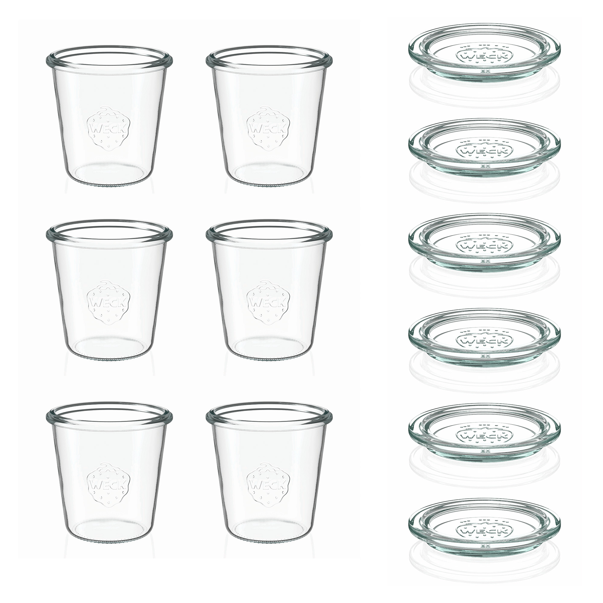 6x 290 ml tarro WECK de boca ancha alto con tapa de vidrio RR 80