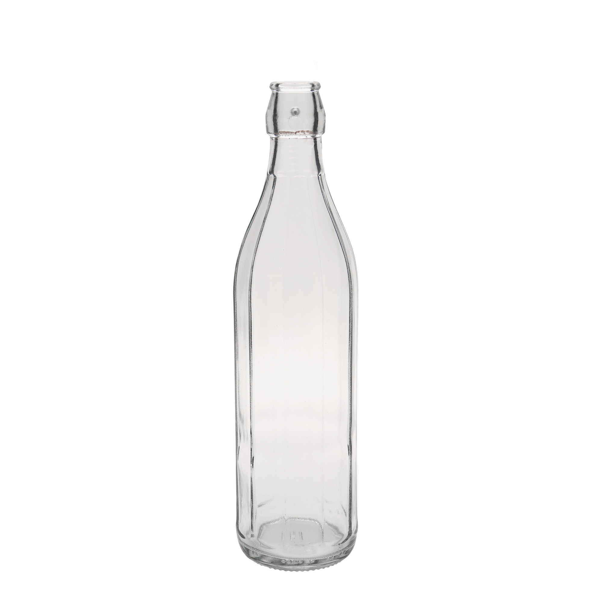 Botella de vidrio de 750 ml 'Bravo', de diez lados, boca: cierre de palanca Botella de vidrio de 750 ml 'Bravo', de diez lados, boca: cierre de palanca