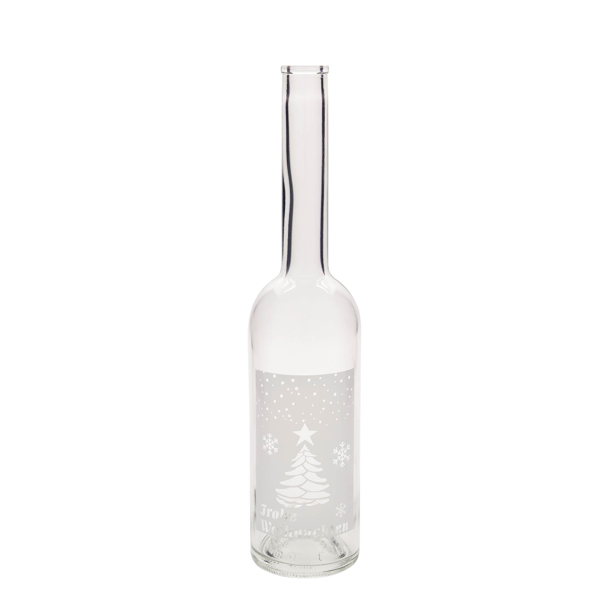 Botella de cristal de 500 ml 'Opera', motivo: Navidad blanca, boca: corcho Botella de cristal de 500 ml 'Opera', motivo: Navidad blanca, boca: corcho