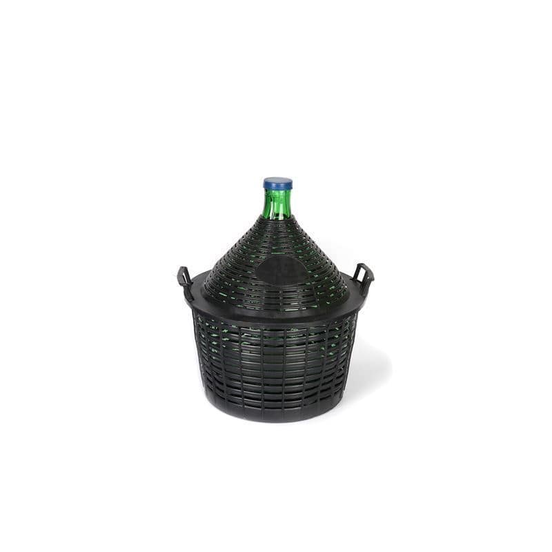 Botella de balón de 20 l, cuello estrecho, vidrio, verde, boca: tapa de solapa