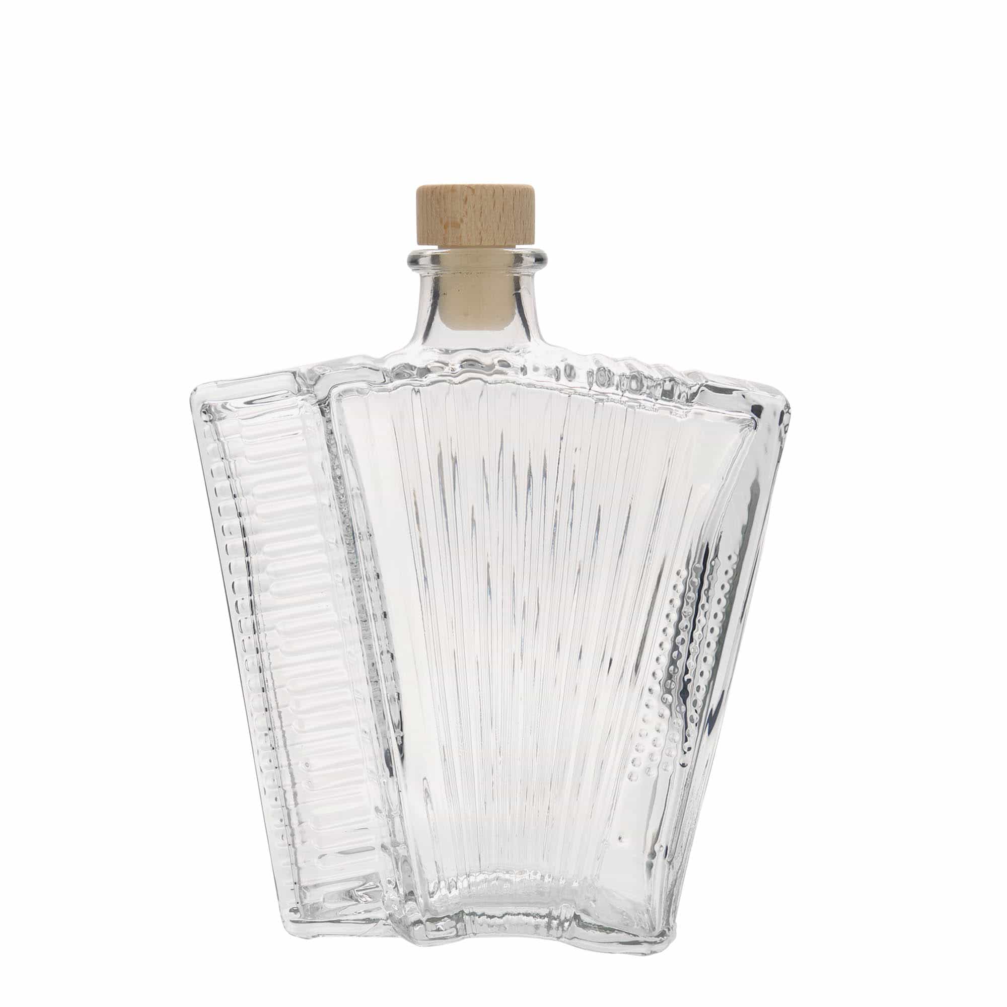 Botella de vidrio 'Acordeón' de 500 ml, boca: corcho