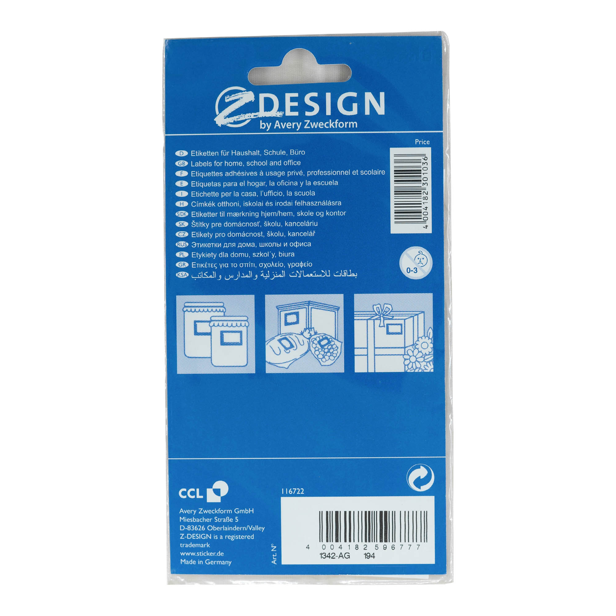 Zweckform etiquetas 'Cesta de frutas', rectangulares, papel, multicolor Zweckform etiquetas 'Cesta de frutas', rectangulares, papel, multicolor