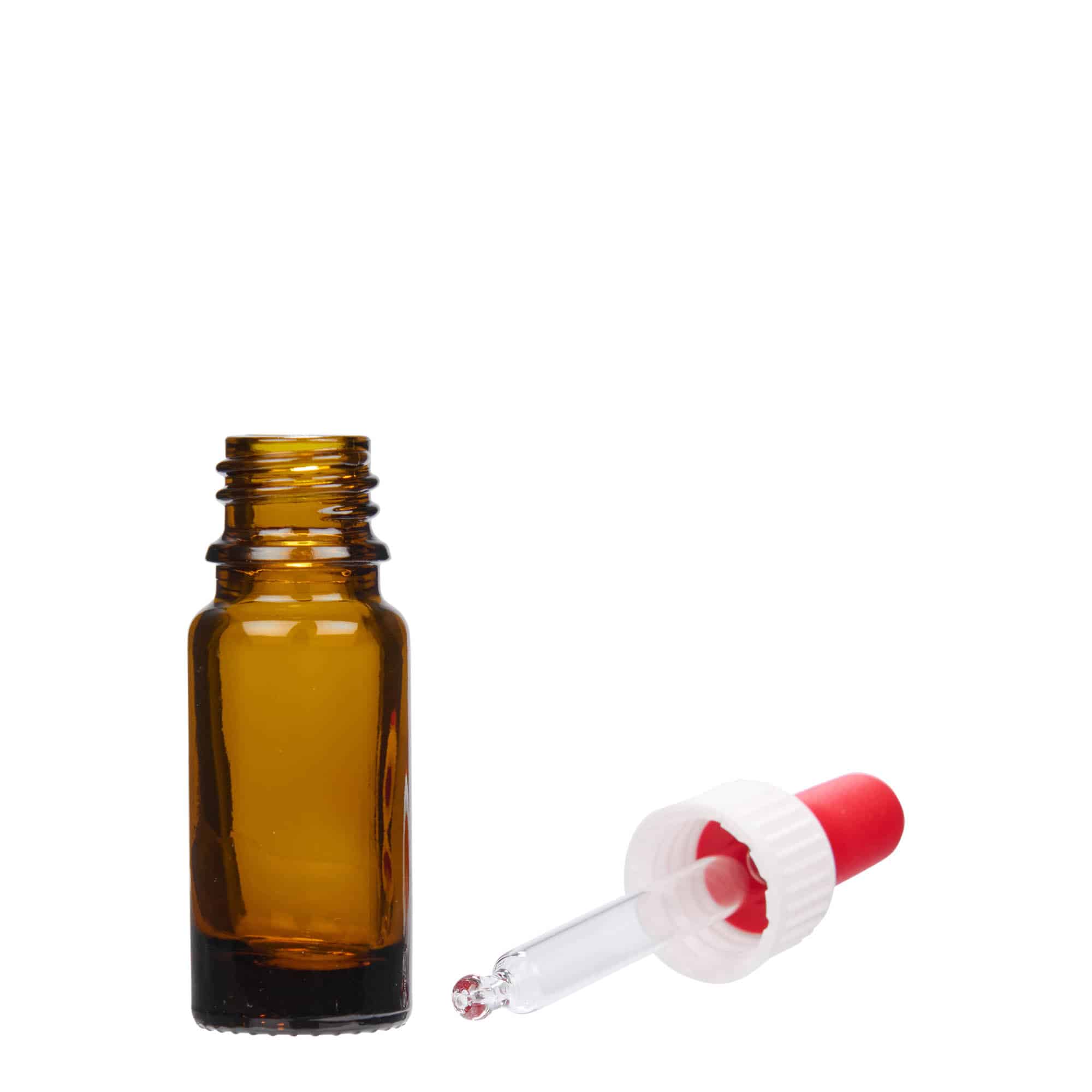 Frasco cuentagotas de 10 ml para medicina, vidrio, marrón, boca: DIN 18