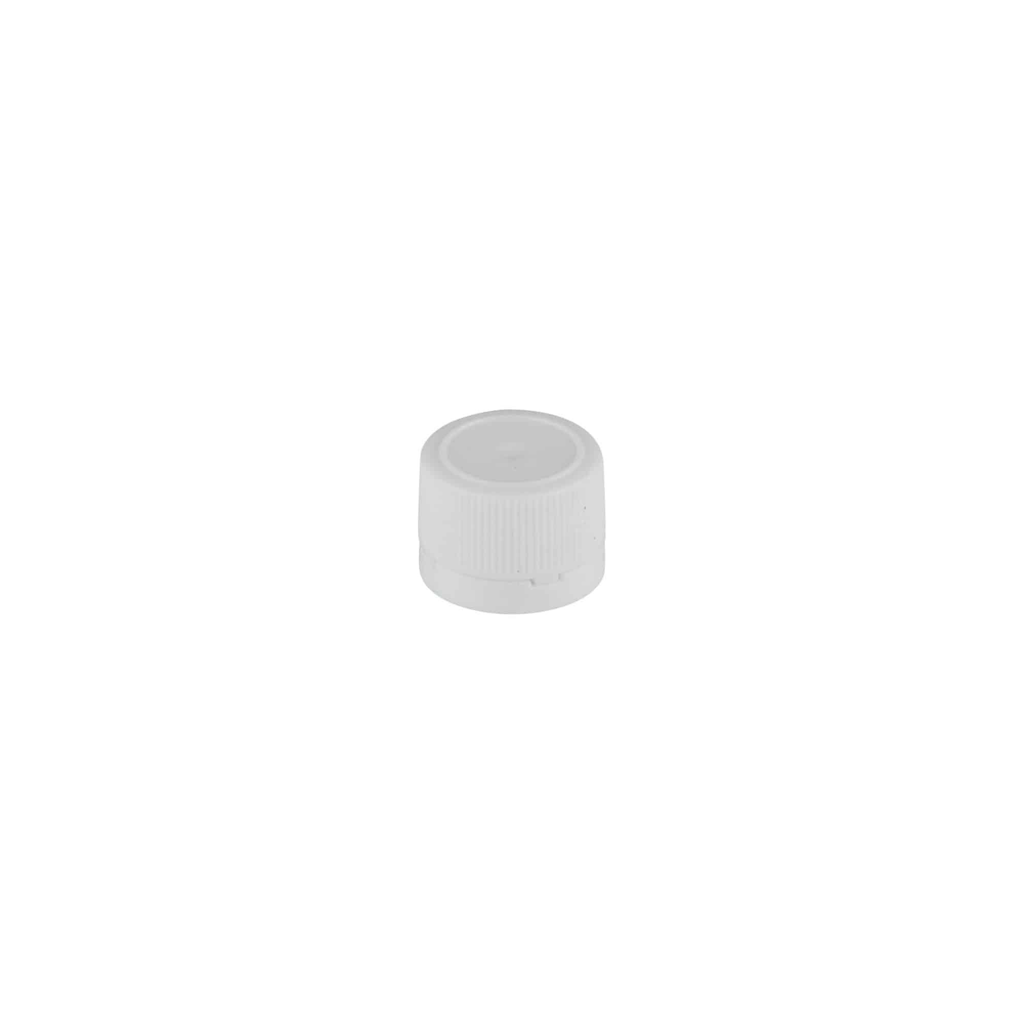 Tapón de rosca para tubito de PET, plástico, blanco