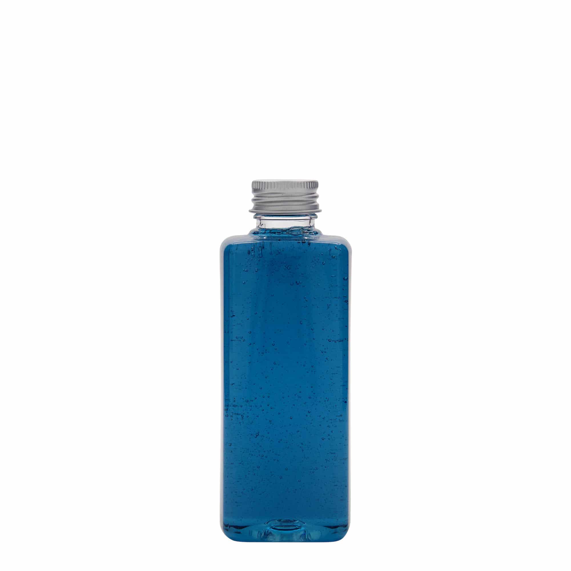 Botella de PET 'Karl' de 200 ml, cuadrada, plástico, boca: 24/410