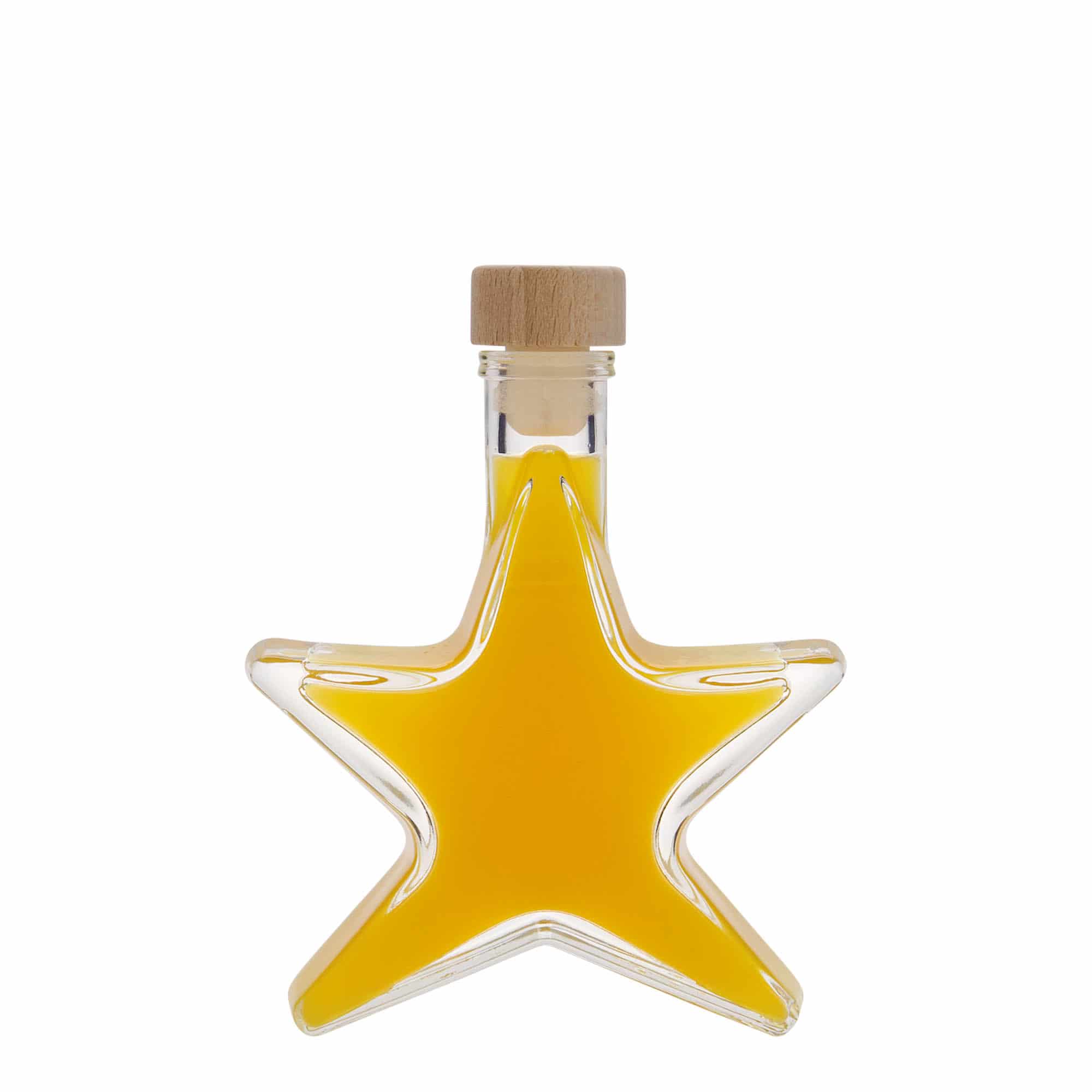 Botella de vidrio 'Estrella' de 100 ml, boca: corcho