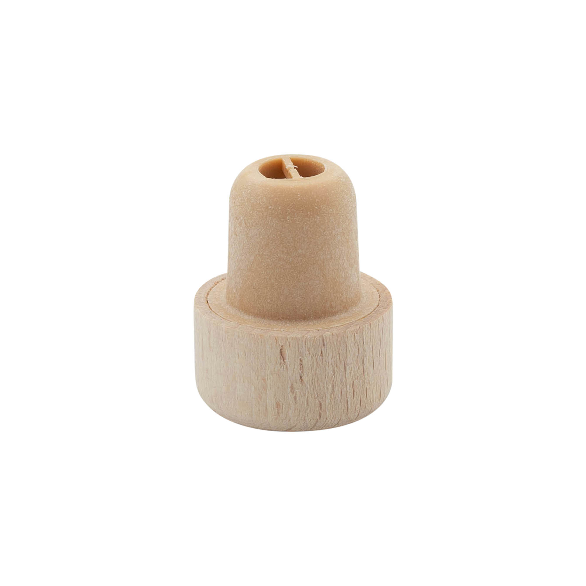 Tapón de corcho con abertura dosificadora de 19 mm, madera/plástico, beige, para boca: corcho